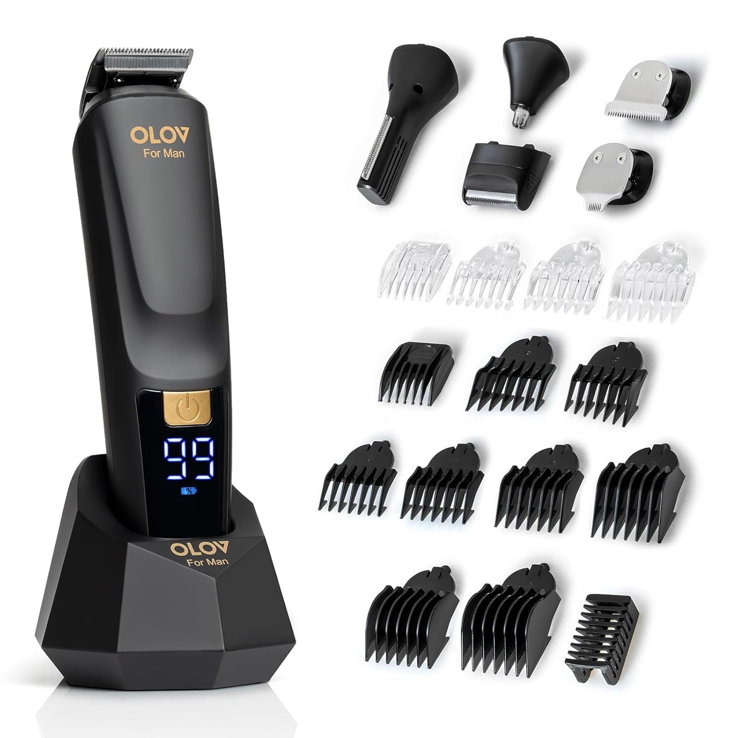 Beard Trimmer and Grooming Kit for Men with USB Recharge Dock
