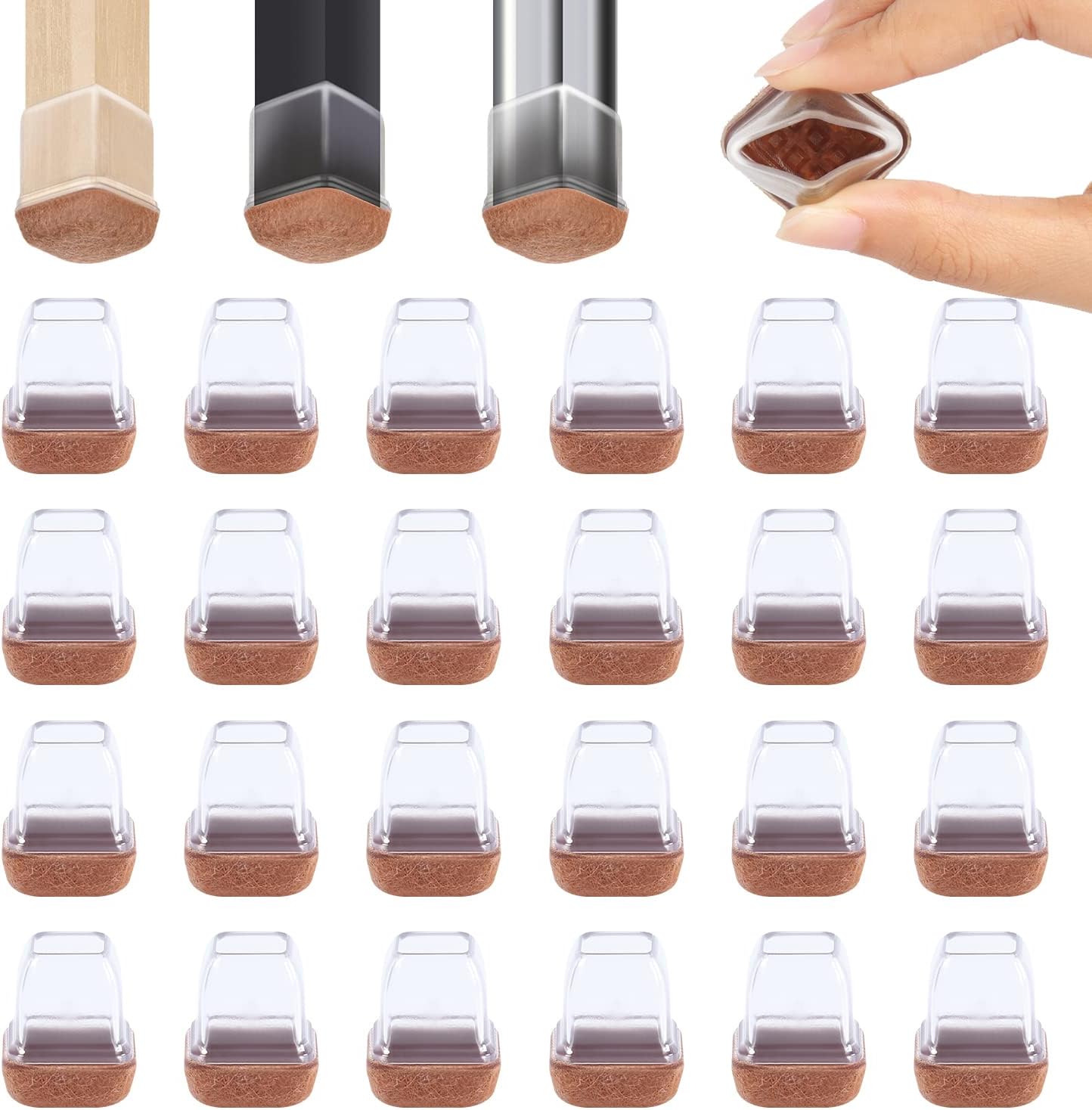 Ezprotekt Silicone Furniture Pads - Floor Protectors for Hardwood - 24 Pcs