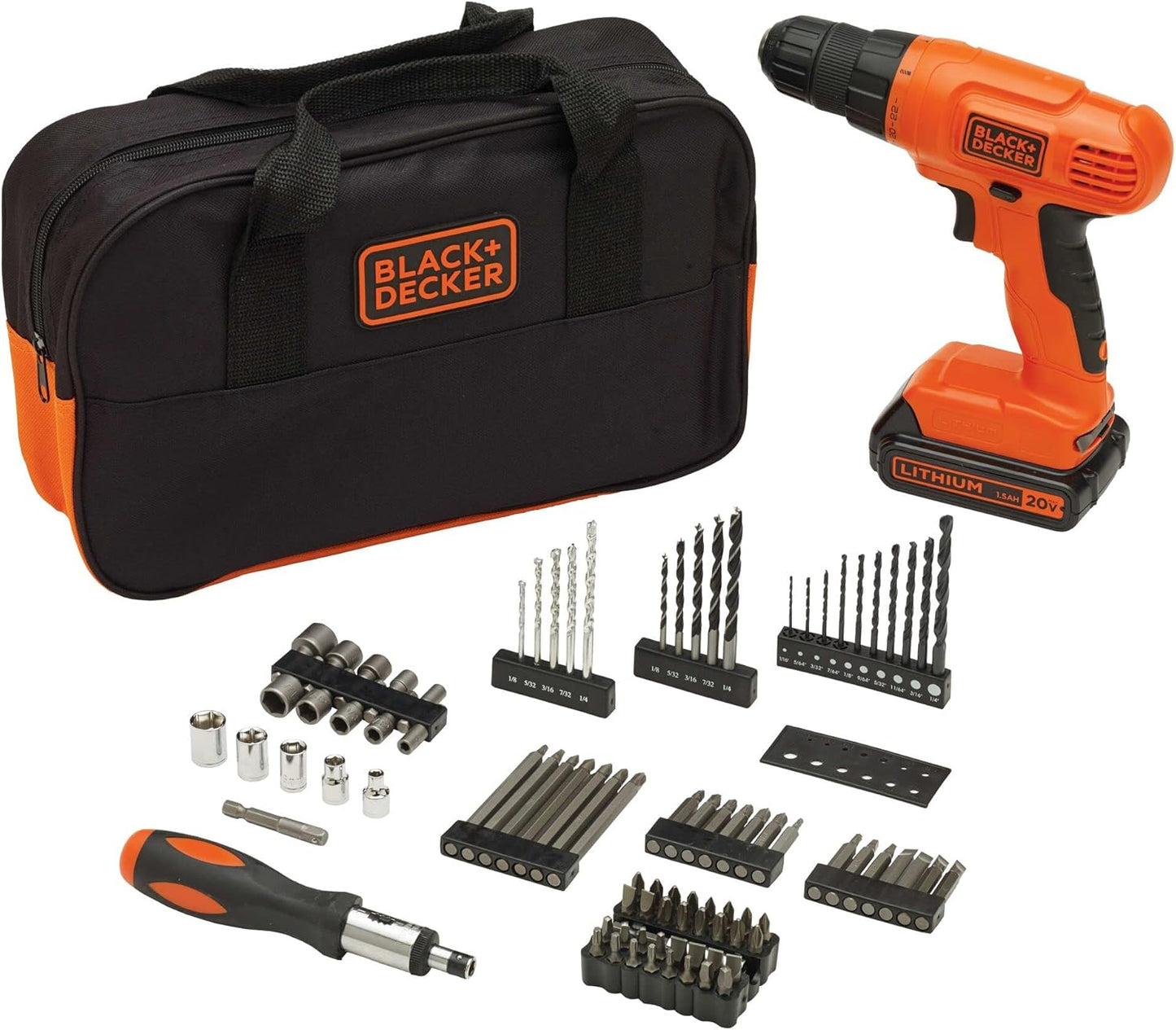 BLACK+DECKER 20V MAX Cordless Drill Driver Kit for Home Use