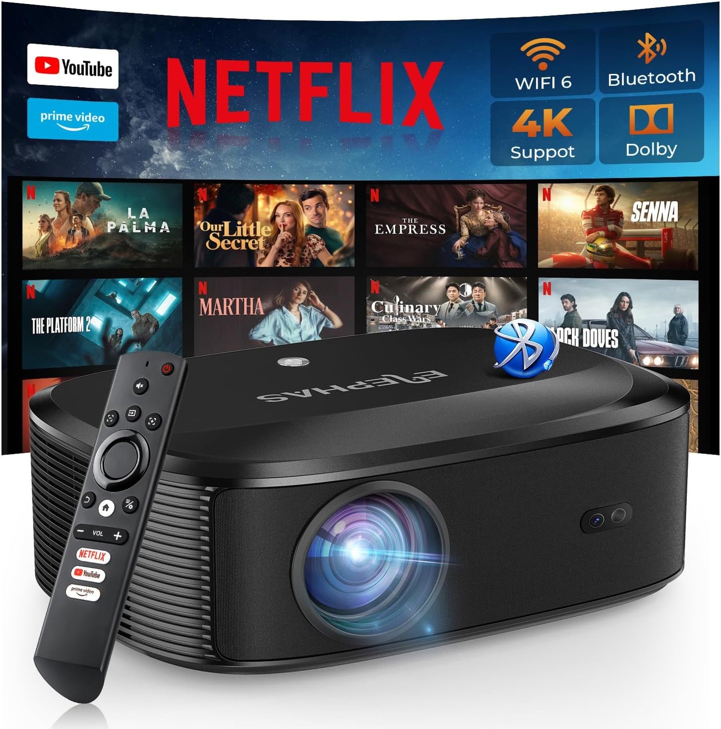 Ultimate 4K Outdoor Projector - Netflix/Prime Video Built-in