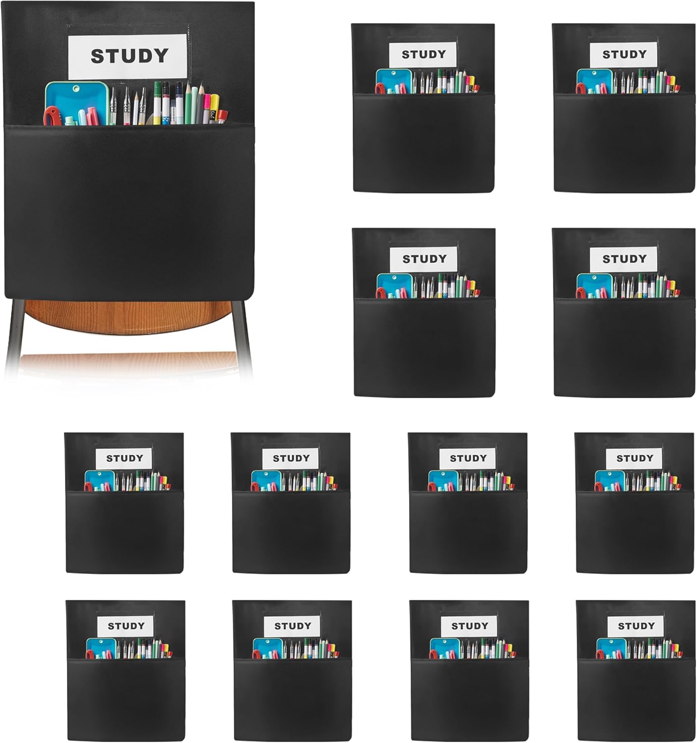 12 PCS Chair Pockets for Classrooms - Durable Storage Solution