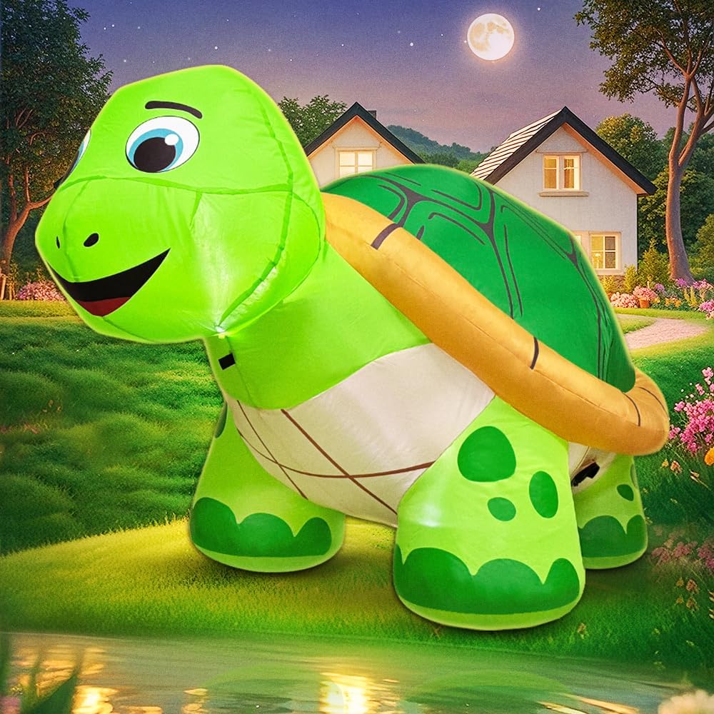 5 FT Inflatable Tortoise Decoration for Outdoor Holiday Fun