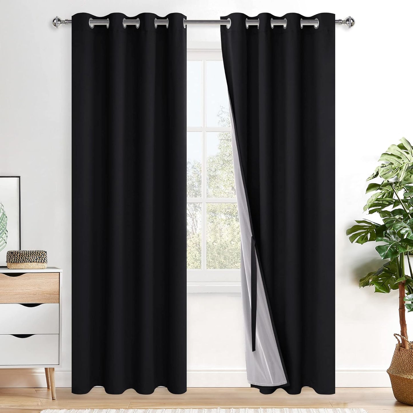 XWZO 100% Blackout Curtains for Bedroom and Living Room