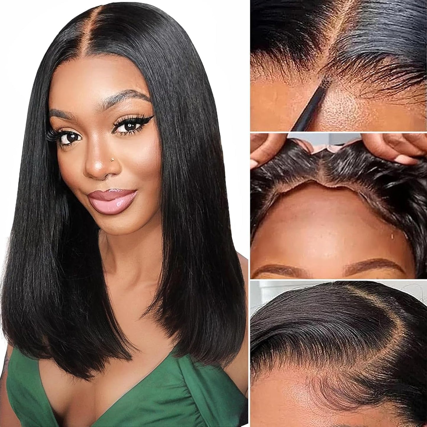Wear and Go Glueless Bob Wig Human Hair for Black Women