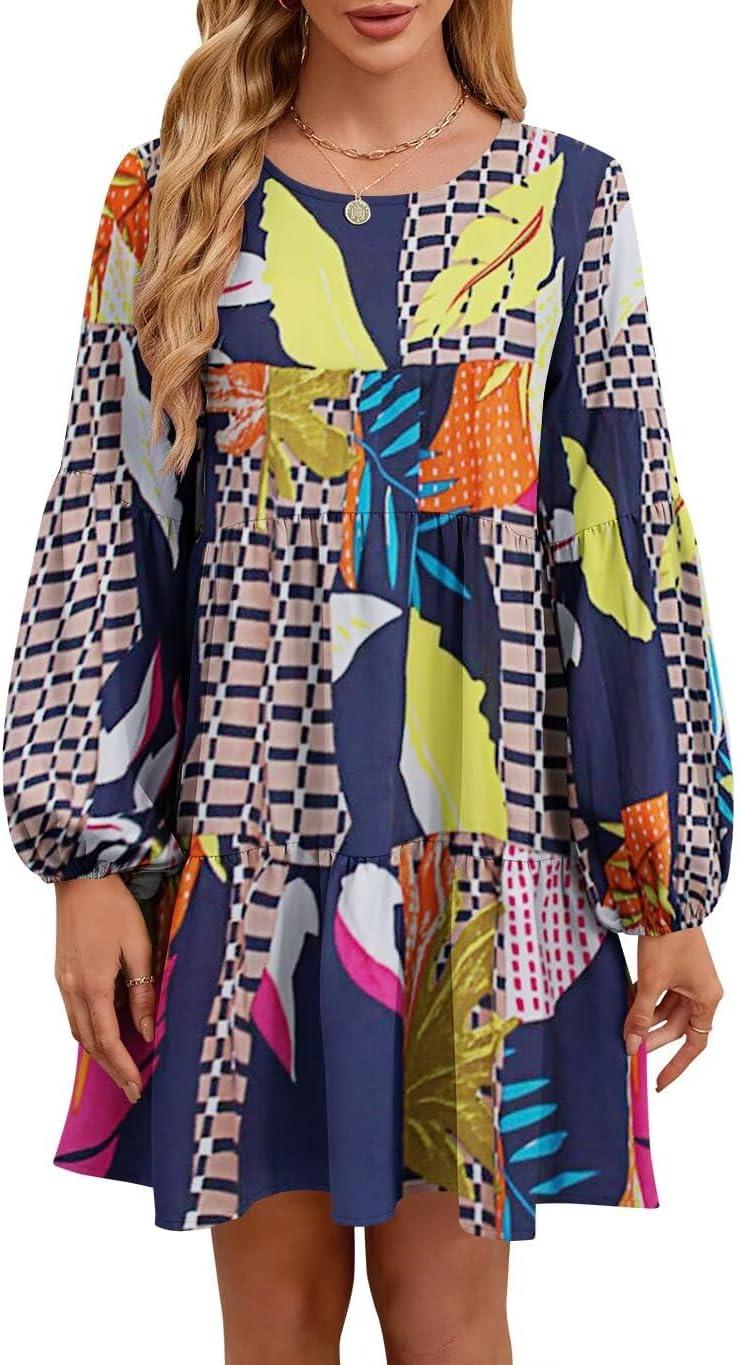 Trendy QACOHU Fall Dresses for Women with Long Lantern Sleeves