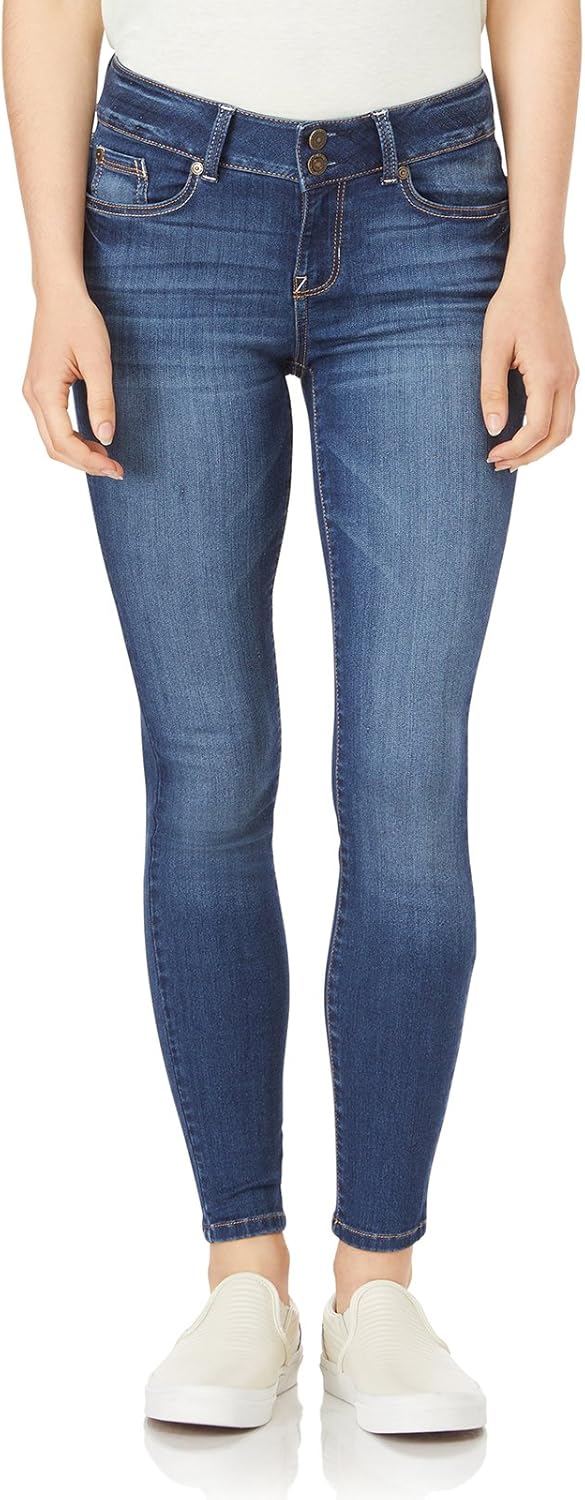 WallFlower Women's Ultra Skinny Mid-Rise Jeans for Every Body