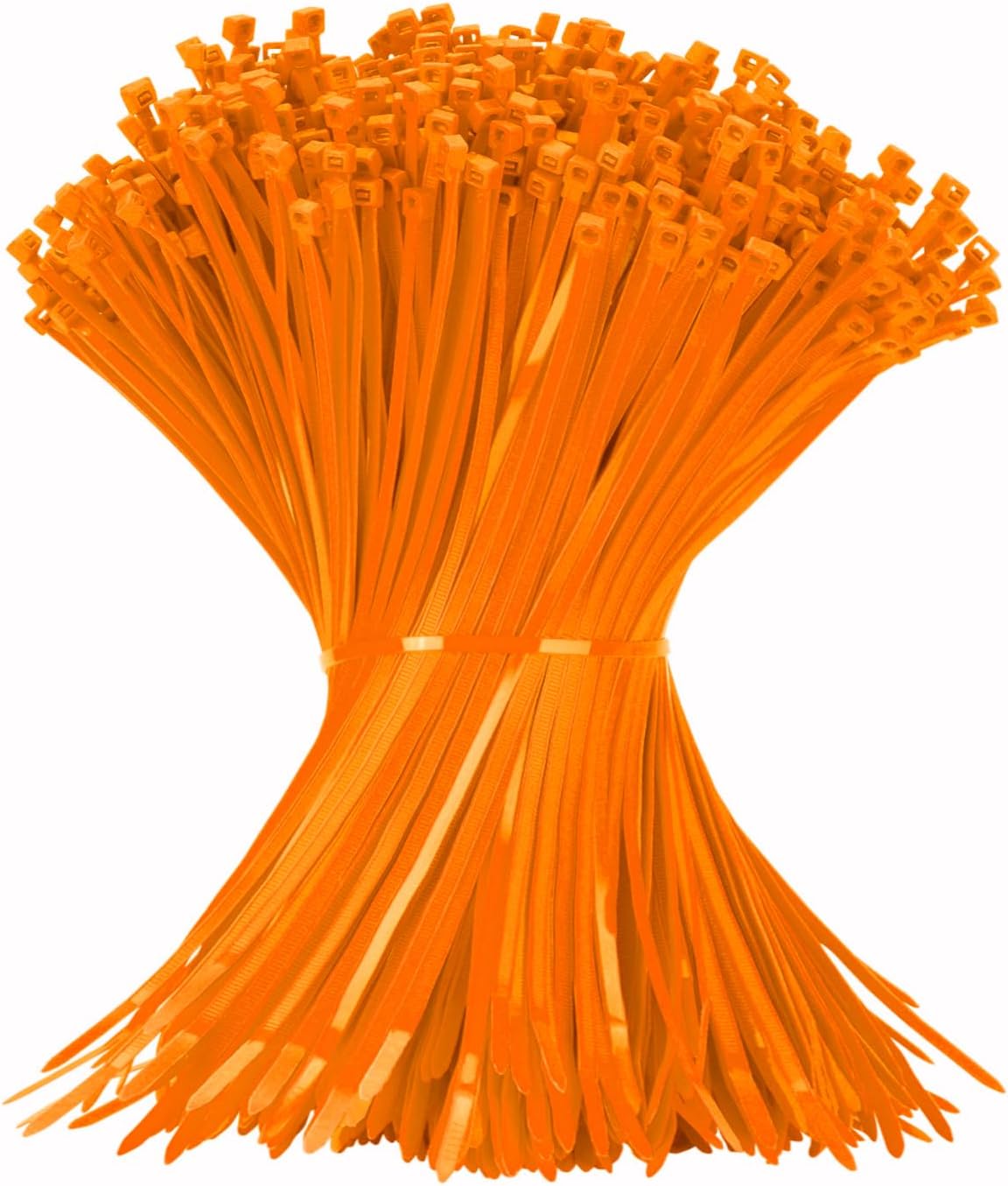 1000 Pack Orange 12 Zip Ties - Heavy Duty 50 lbs Strength for Indoor/Outdoor Use!