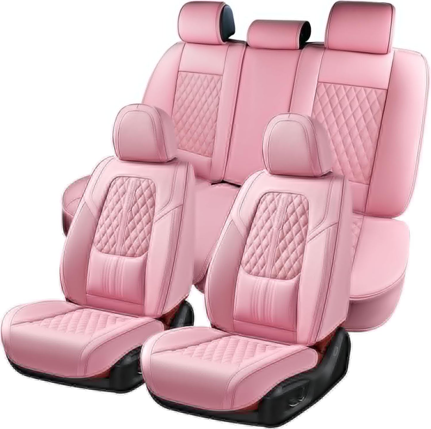 Coverado Car Seat Covers Full Set in Pink for Luxury Protection