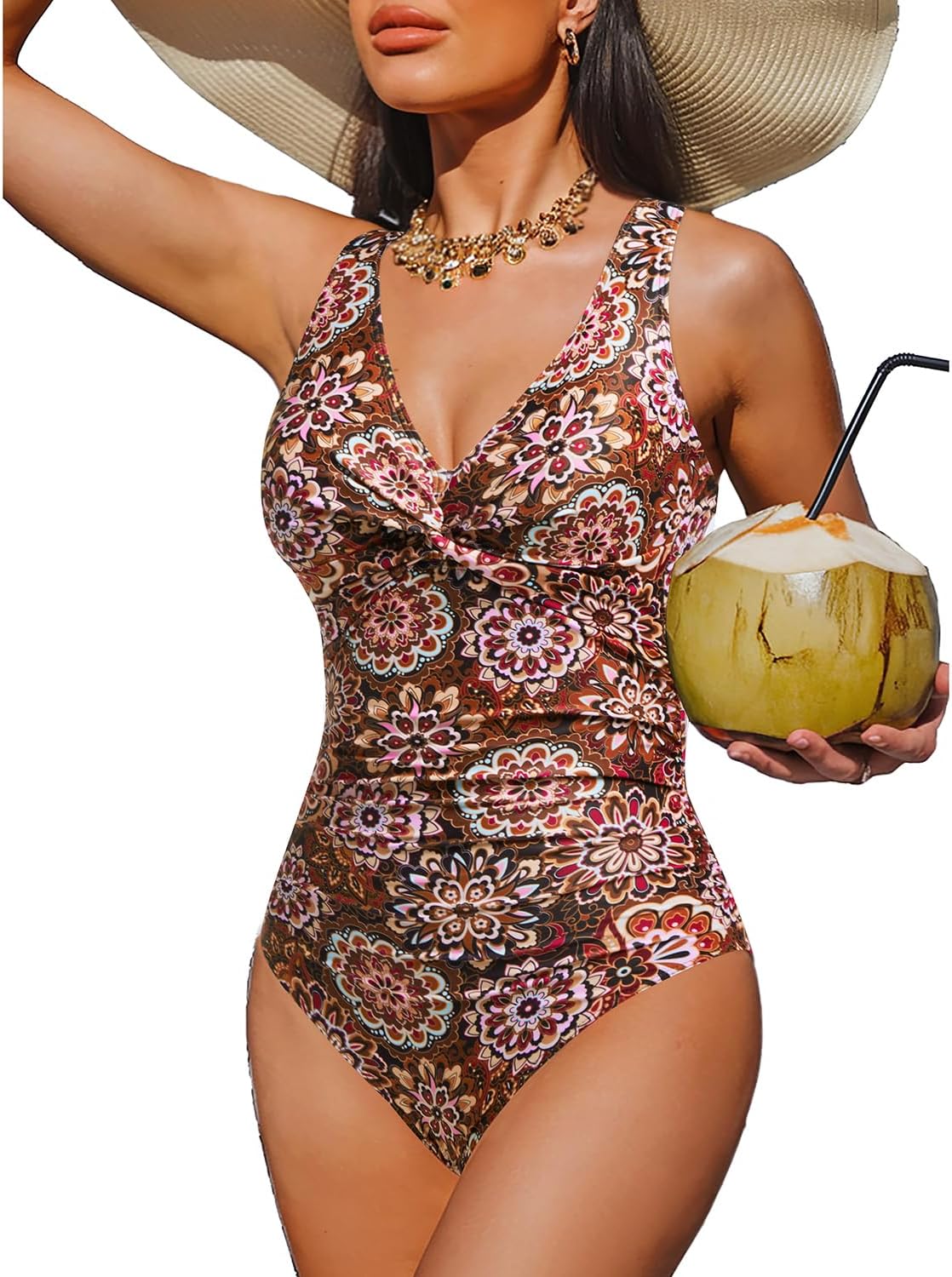 Holipick Women Tummy Control One Piece Swimsuit for Elegance