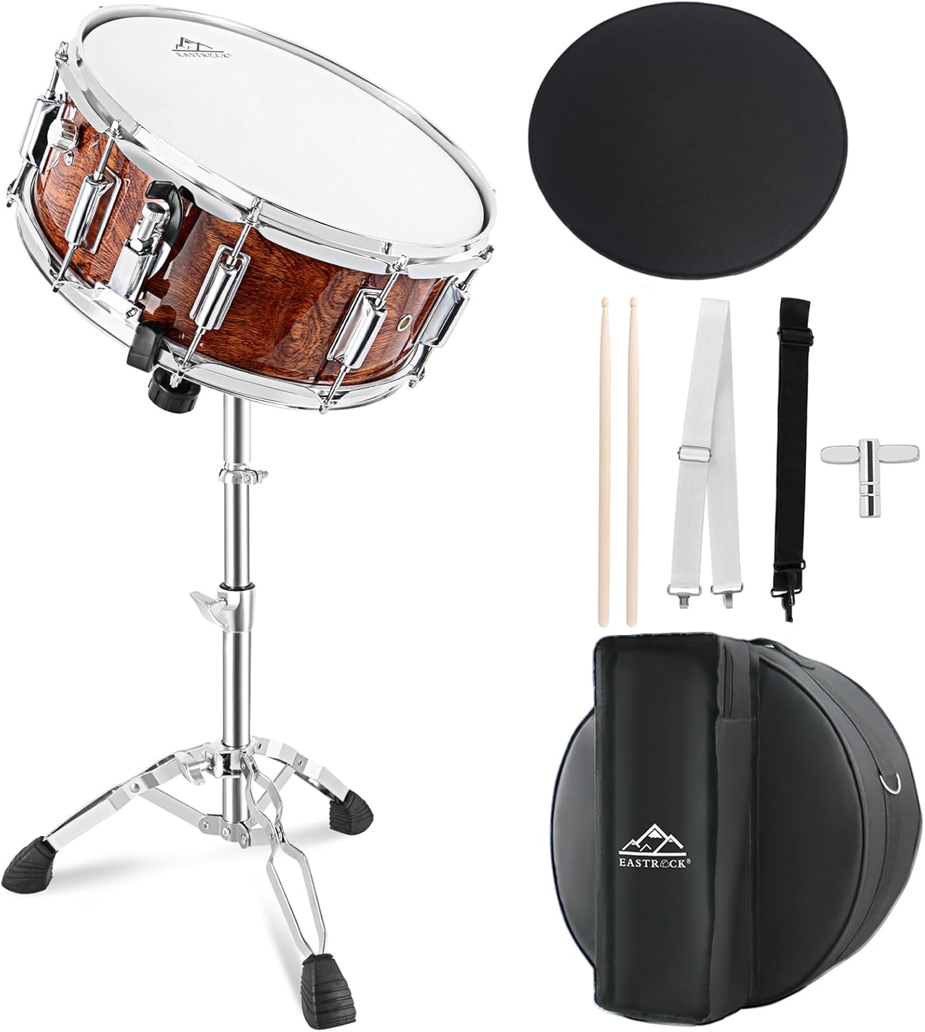EASTROCK Snare Drum Set 14X5.5 Inches for Beginners and Students