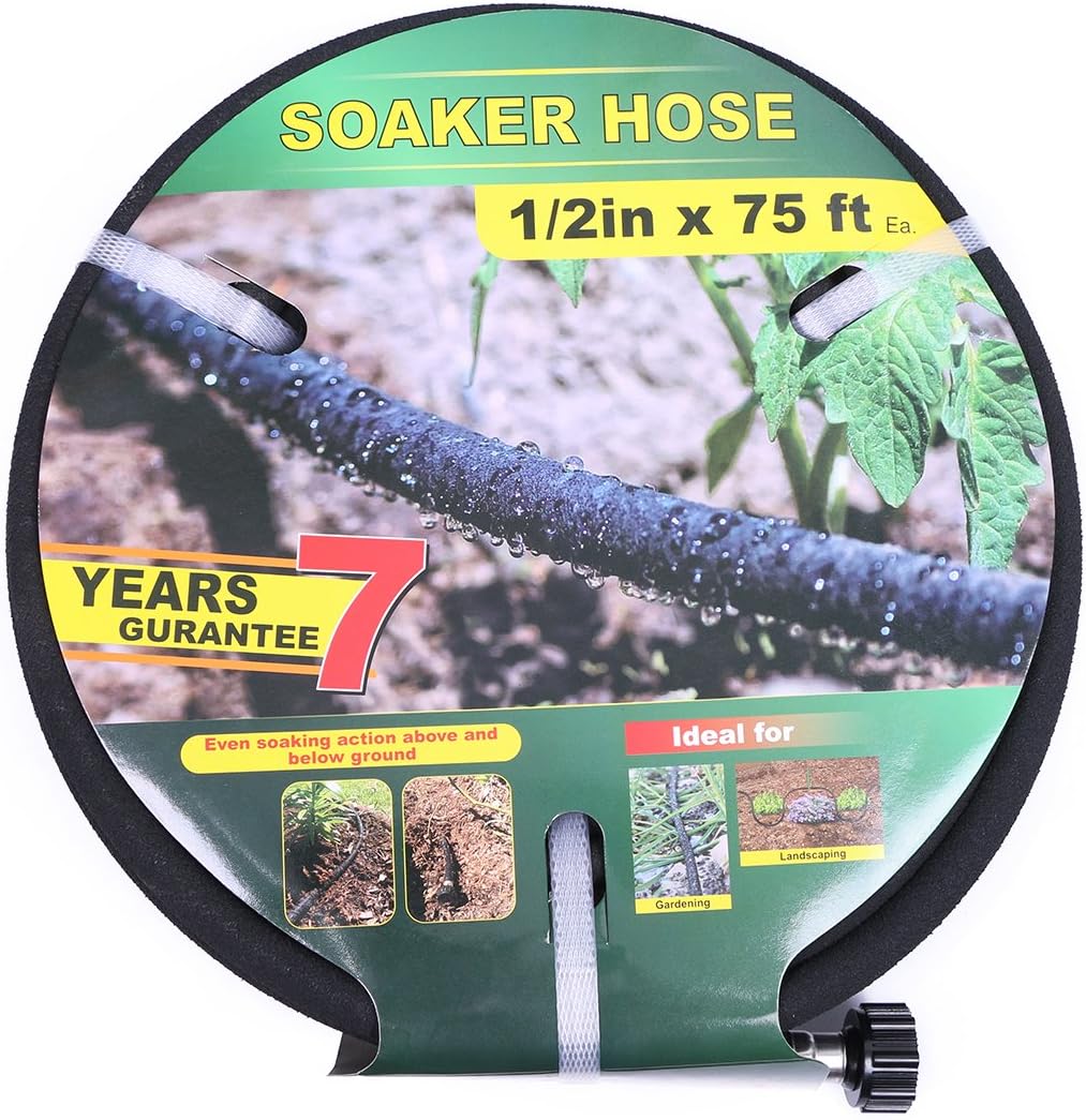 Taisia 1/2 inch Soaker Hose 75ft for Efficient Watering