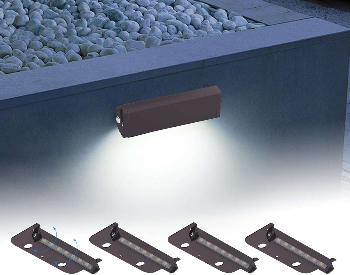 4 Packs 4in LED Hardscape Lighting for Outdoor Spaces