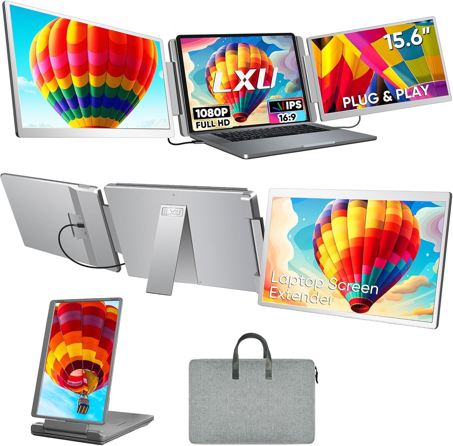 FHD 15.6 Laptop Screen Extender - Triple Display Powerhouse!