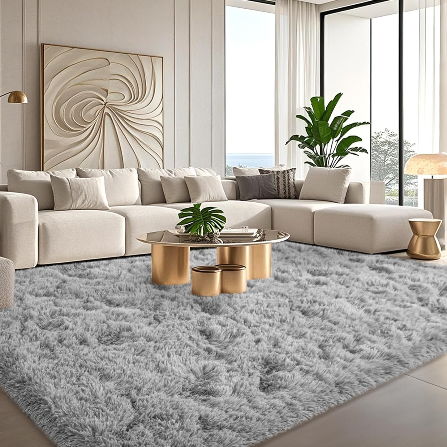Ultra Soft Faux Fur Area Rug 6x9 ft for Cozy Living Spaces