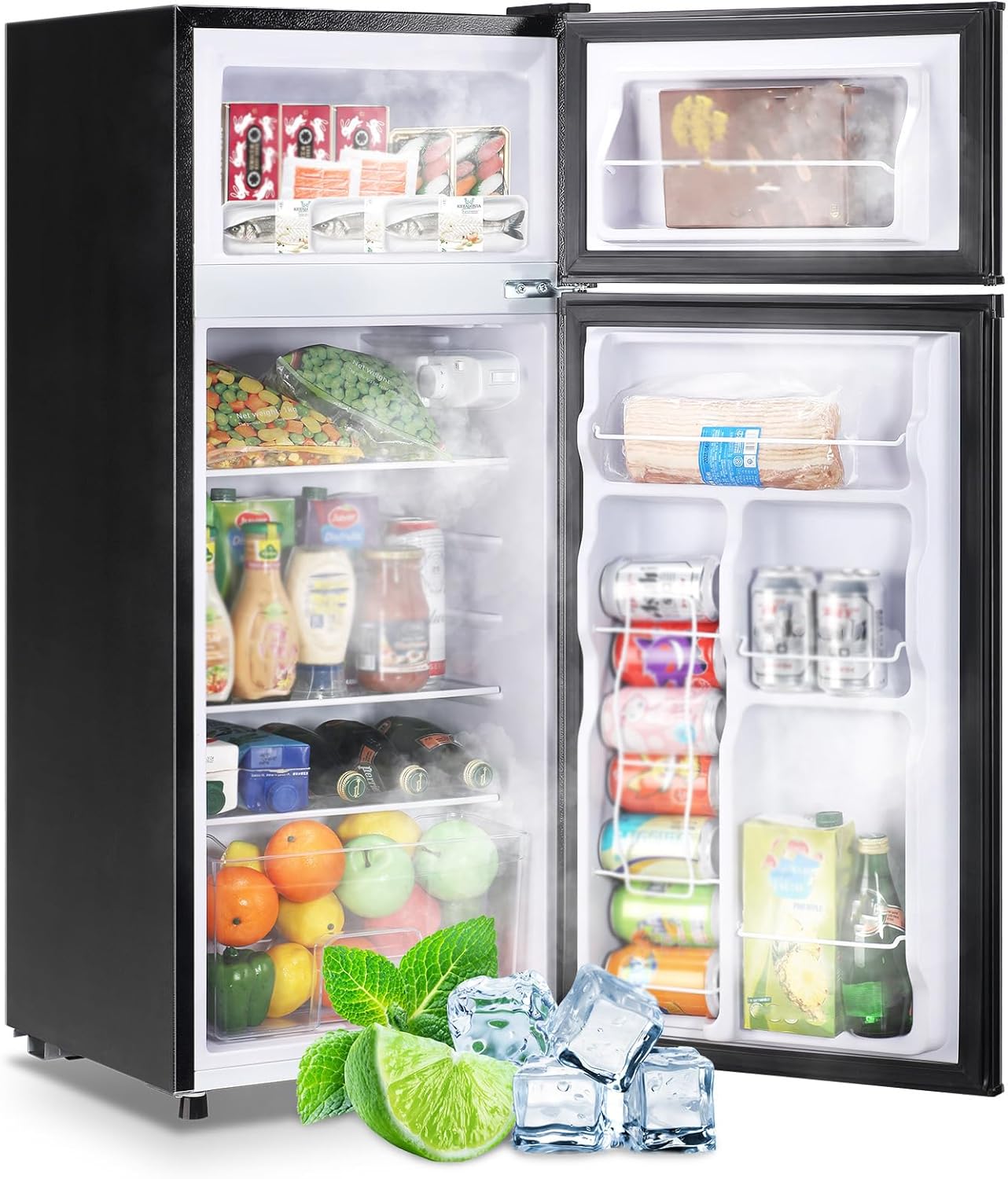 Compact Refrigerator with Freezer for Small Spaces and Offices