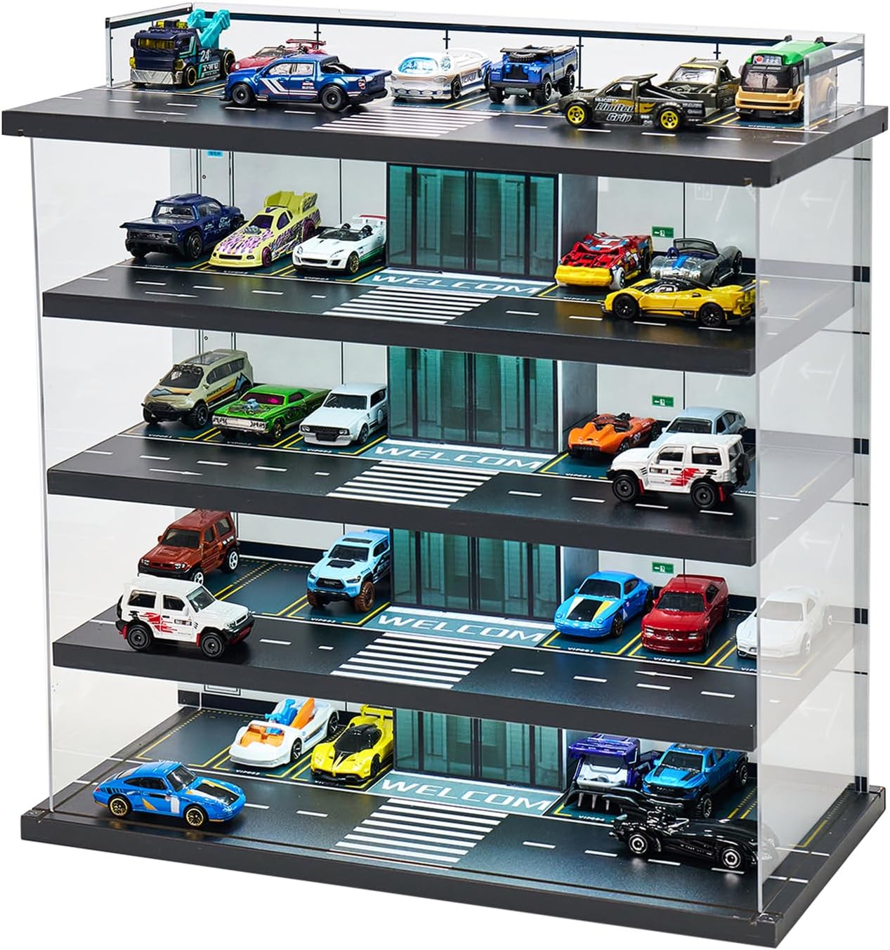 Display Case for Hot Wheels & Matchbox Cars with LED Lighting