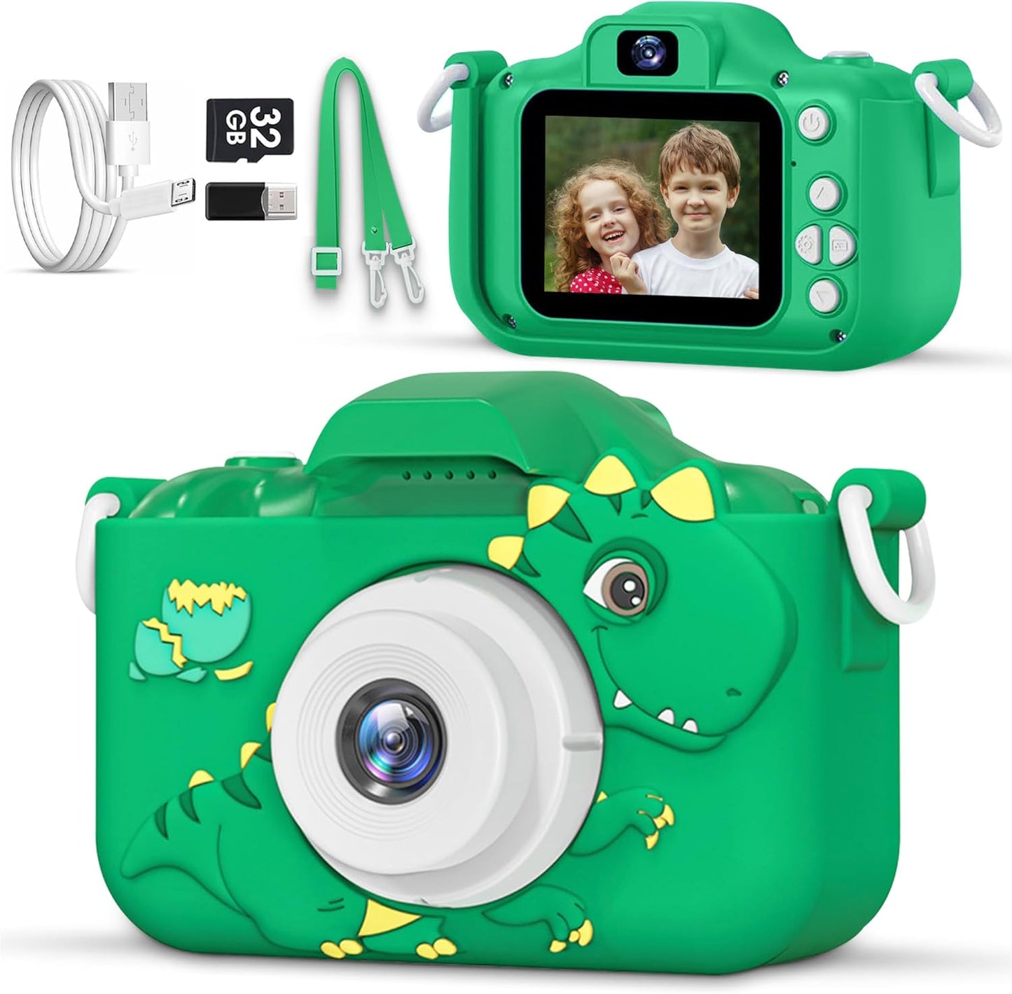 LOMINAT Kids Camera - HD Dual Lens, Selfie1080P, 32GB SD - Perfect Gift!