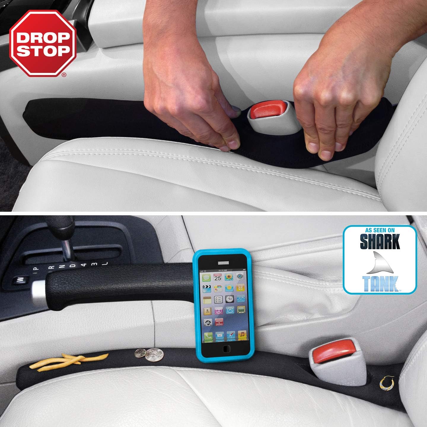 Drop Stop - Car Seat Gap Filler Set (Shark Tank) - Organizer & Pad