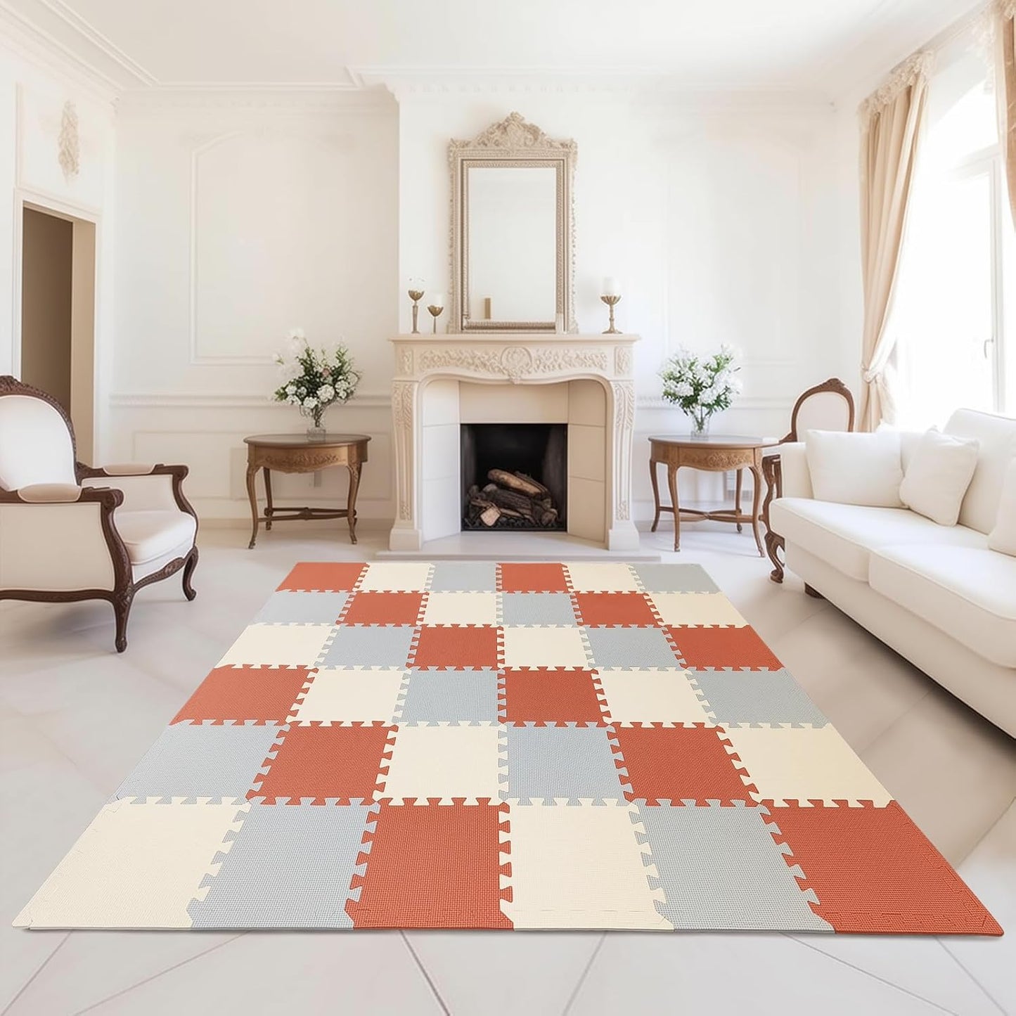 Soft EVA Foam Kids Puzzle Mat - 16 Sq Ft Floor Coverage