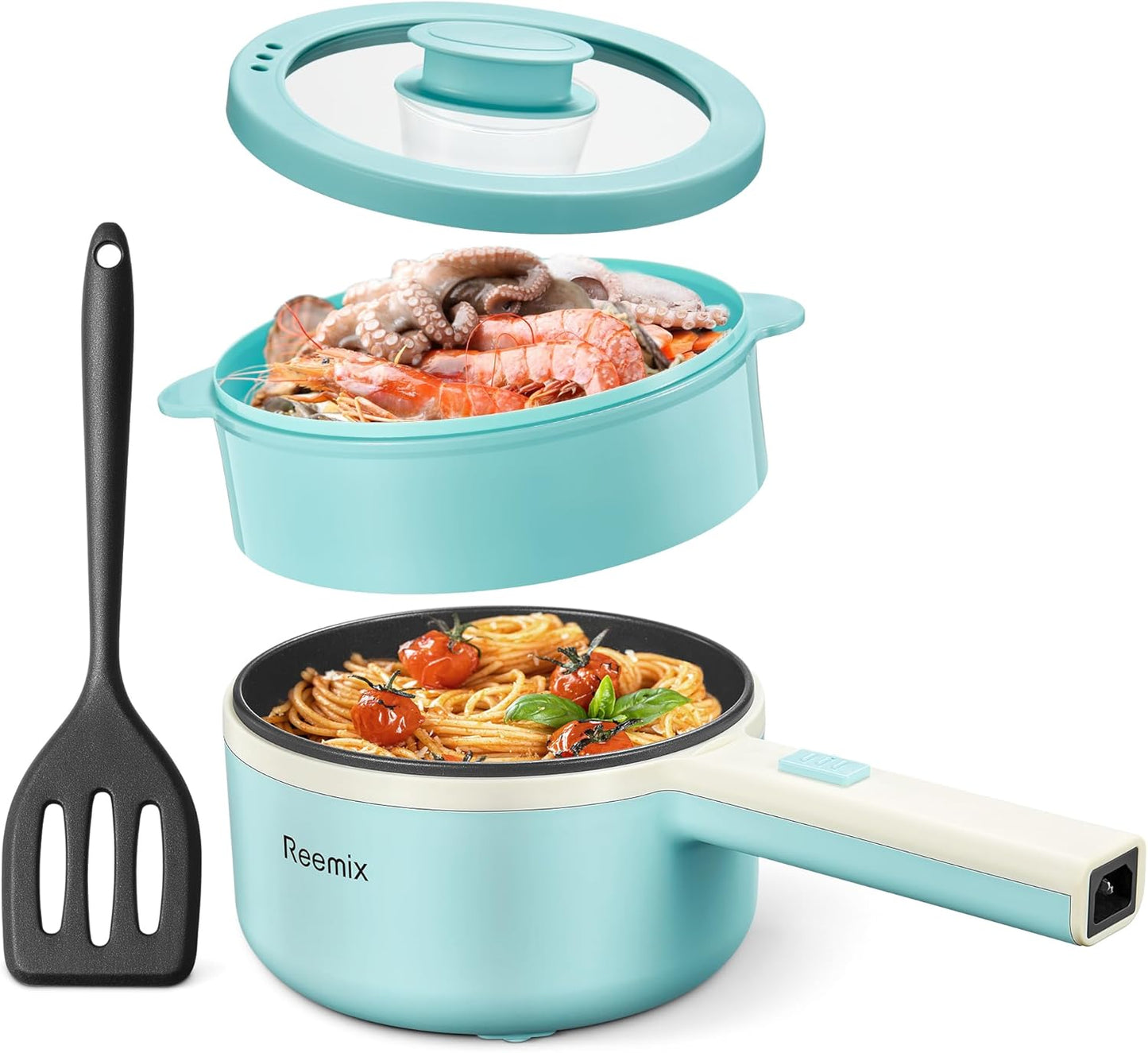 Hot Pot Electric Steamer 1.6L Ramen Cooker for Easy Meals