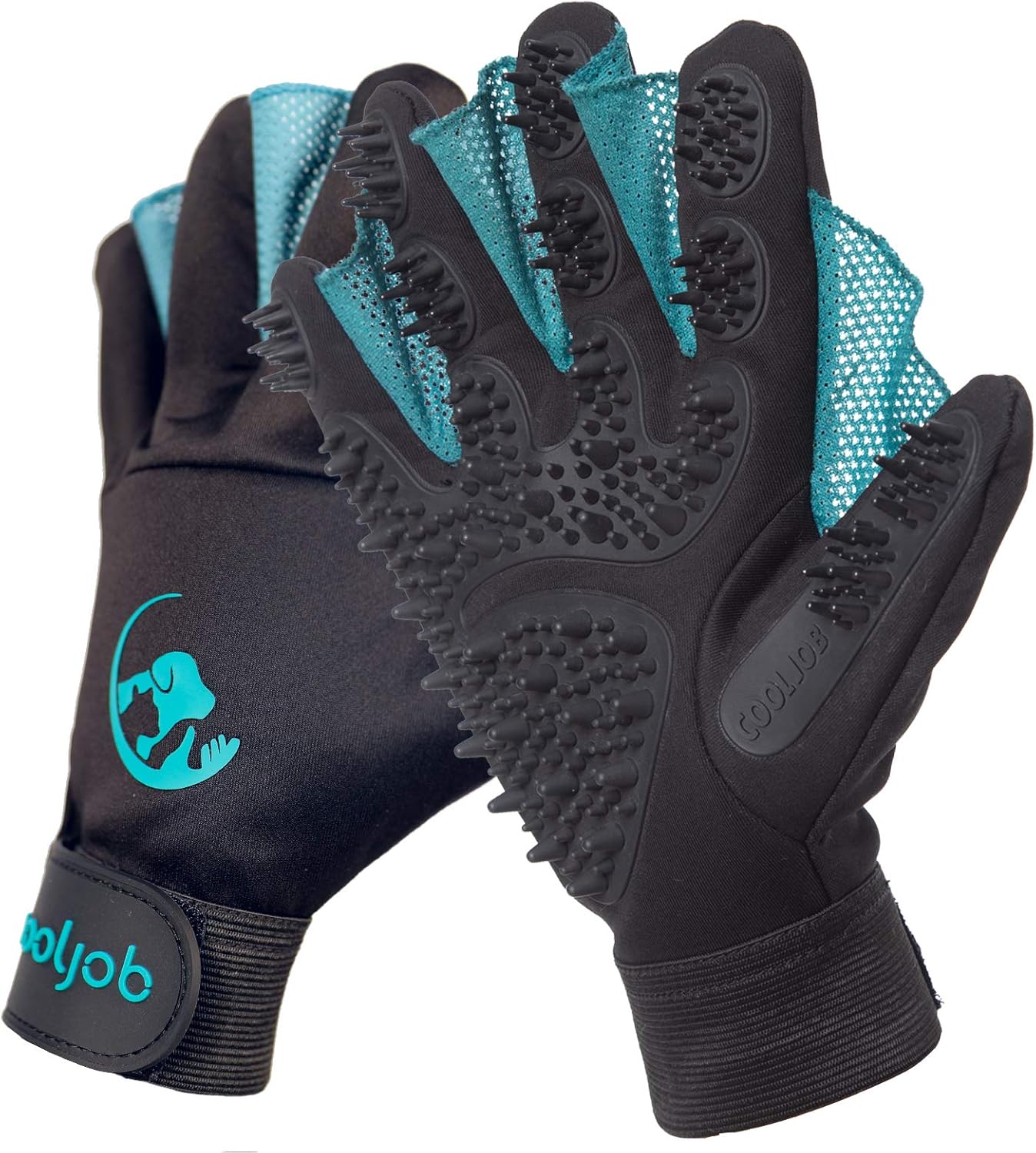 COOLJOB Pet Grooming Gloves - Ultimate Hair Remover