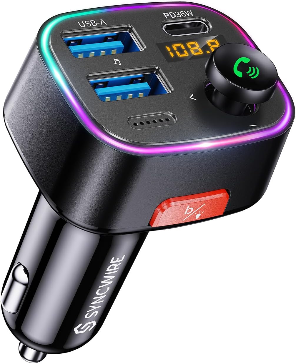 Syncwire Bluetooth Car Adapter: HiFi Sound, Fast Charge