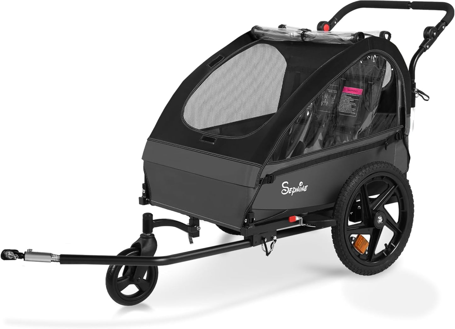 Sepnine Kids Bike Trailer 2 in 1 Canopy Carrier for Adventures