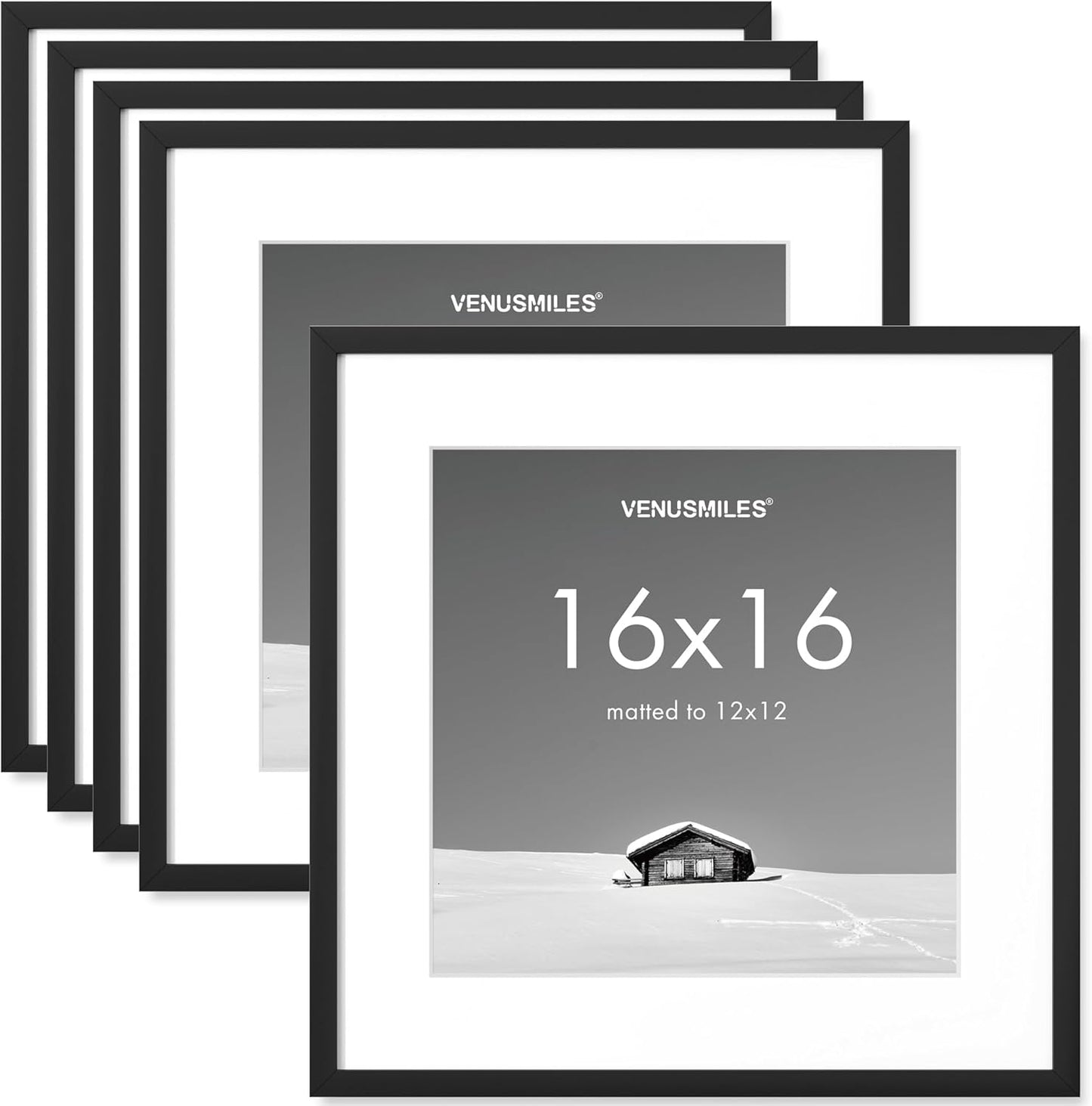 16x16 Picture Frame Set - Versatile Black Frames for Photos