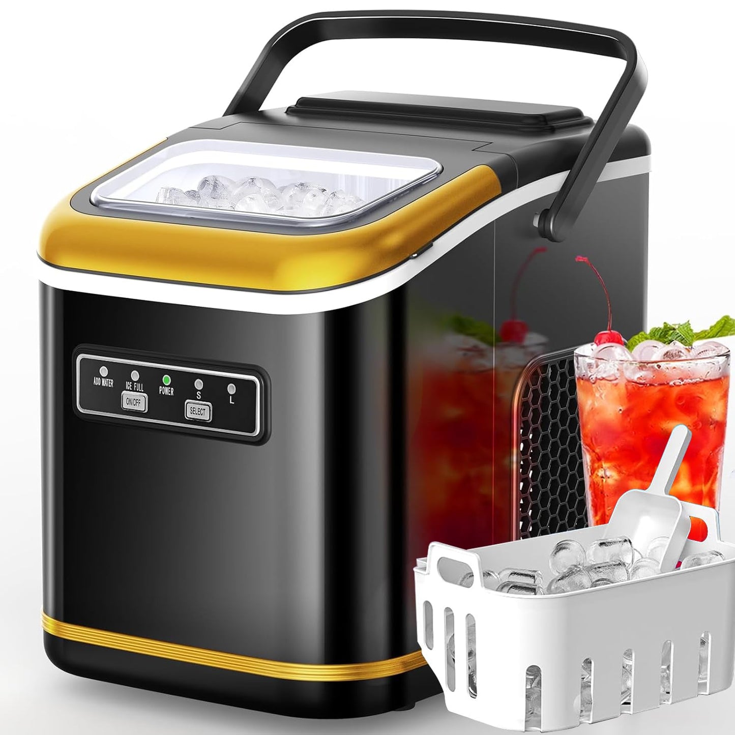 Countertop Ice Maker for Fast Ice Production and Portability