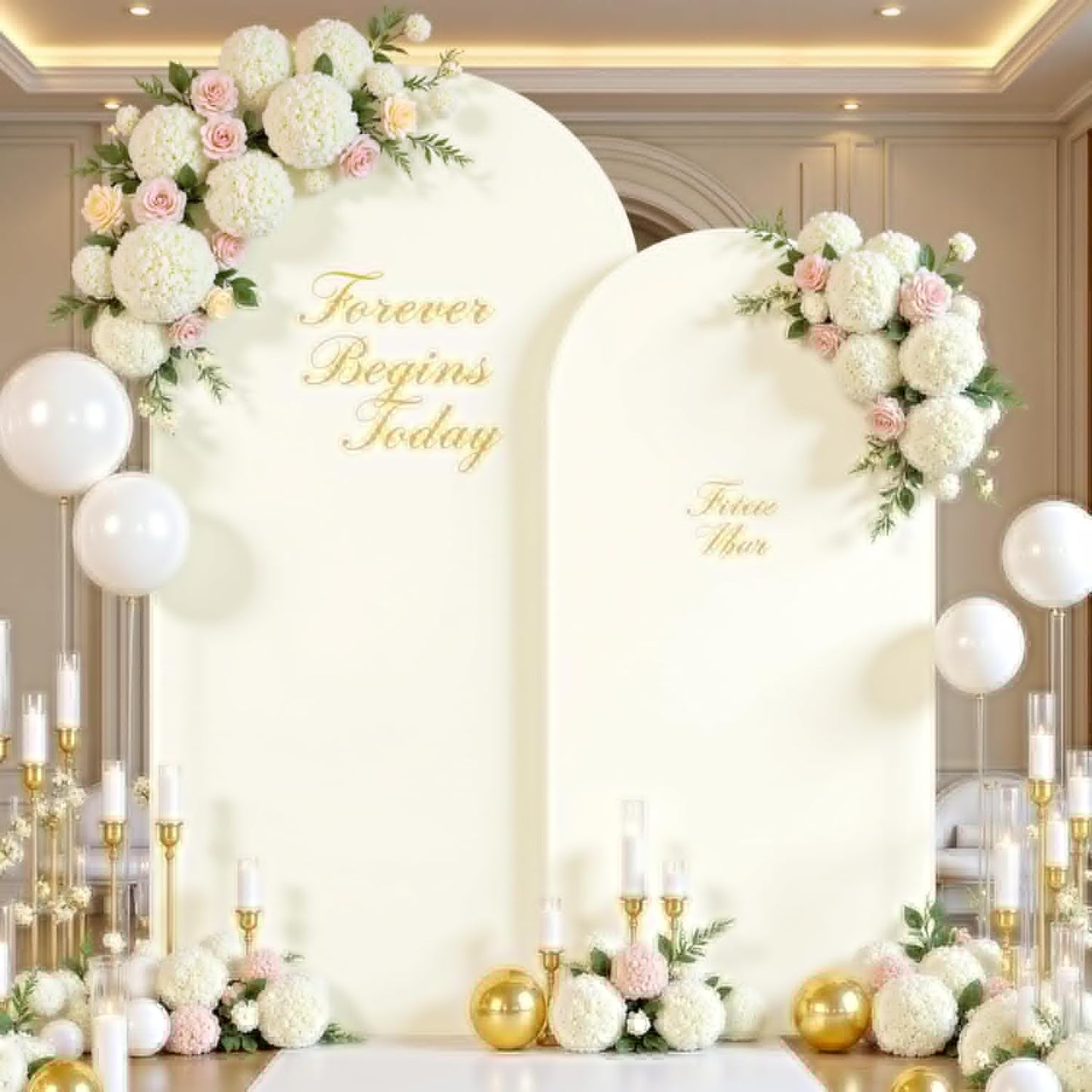 Ivory Arch Cover Set of 2 for Weddings and Events Decoration