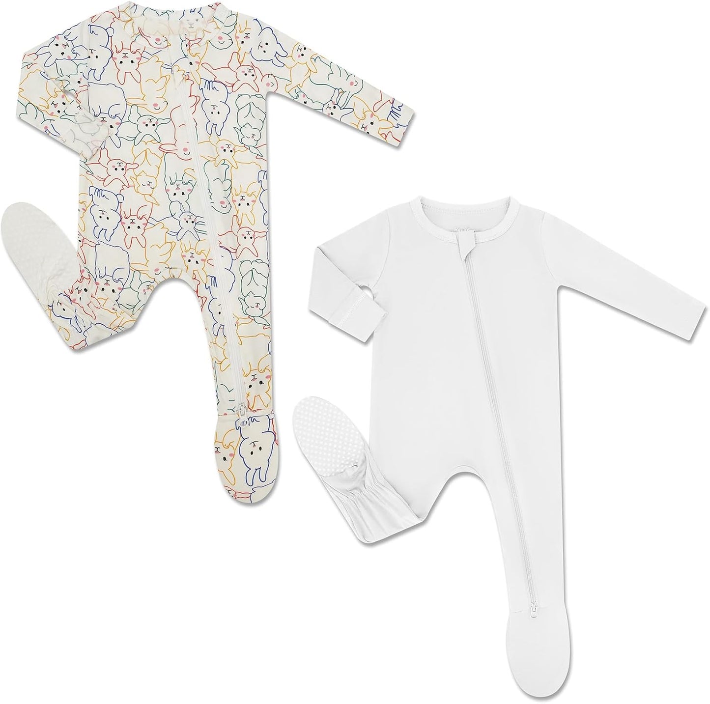 HAPIU Rayon from Bamboo Baby Footed Pajamas for Newborns