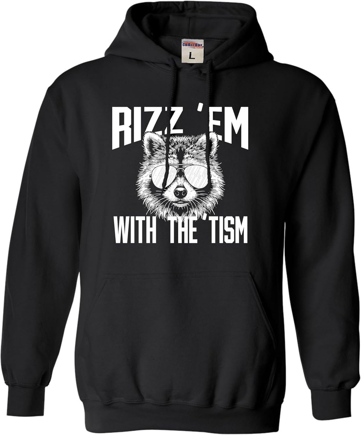 Rizz Em With The Tism Funny Raccoon Hoodie