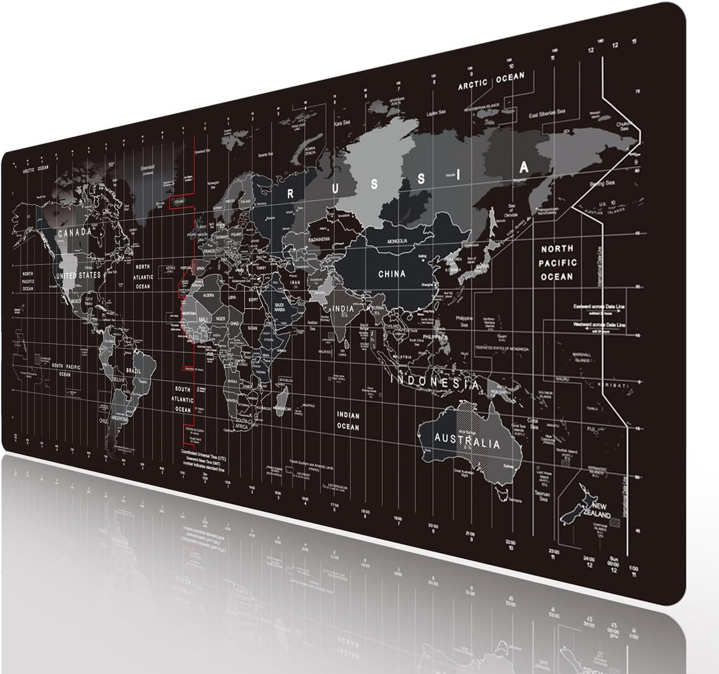 XL World Map Gaming Mouse Pad - Non-Slip Base - XXL Size - 31.5x11.8