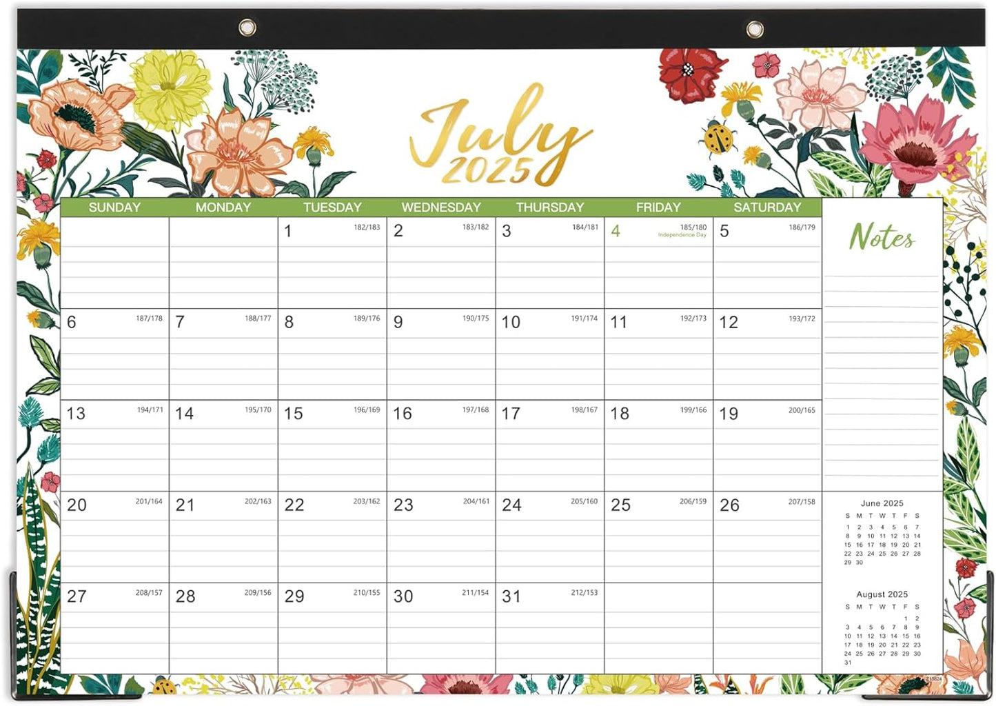 2025-2026 Large Desk Calendar - Beautiful Flowers