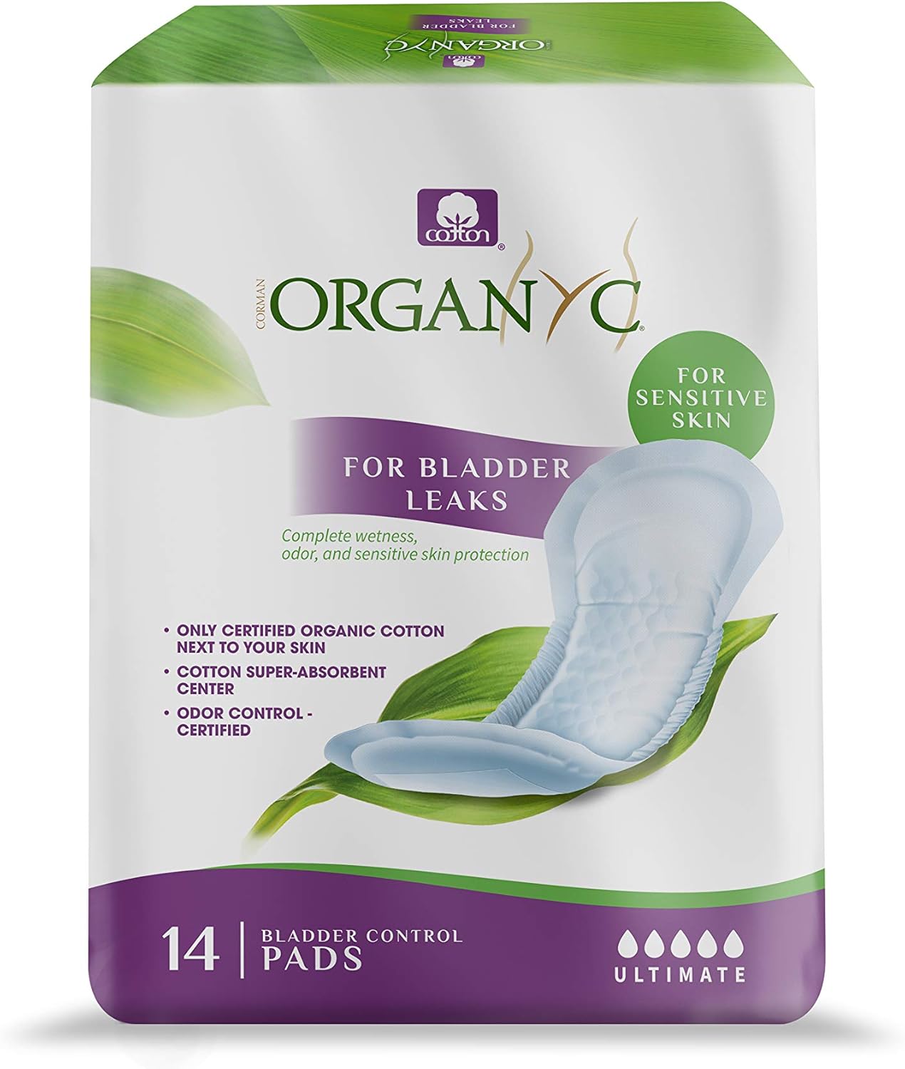 Organyc Certified Organic Cotton Pads for Incontinence Care
