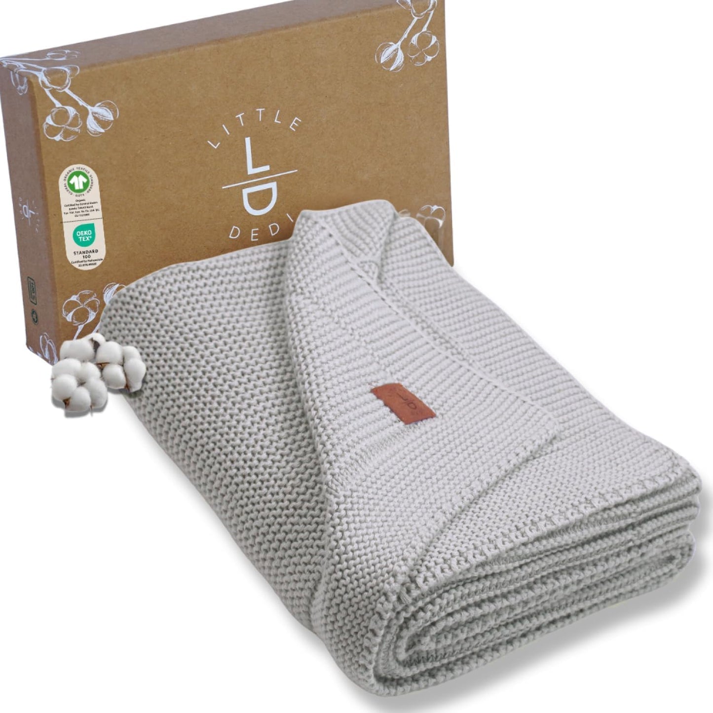 100% Organic Cotton Baby Knitted Blanket - Soft and Cozy Gift