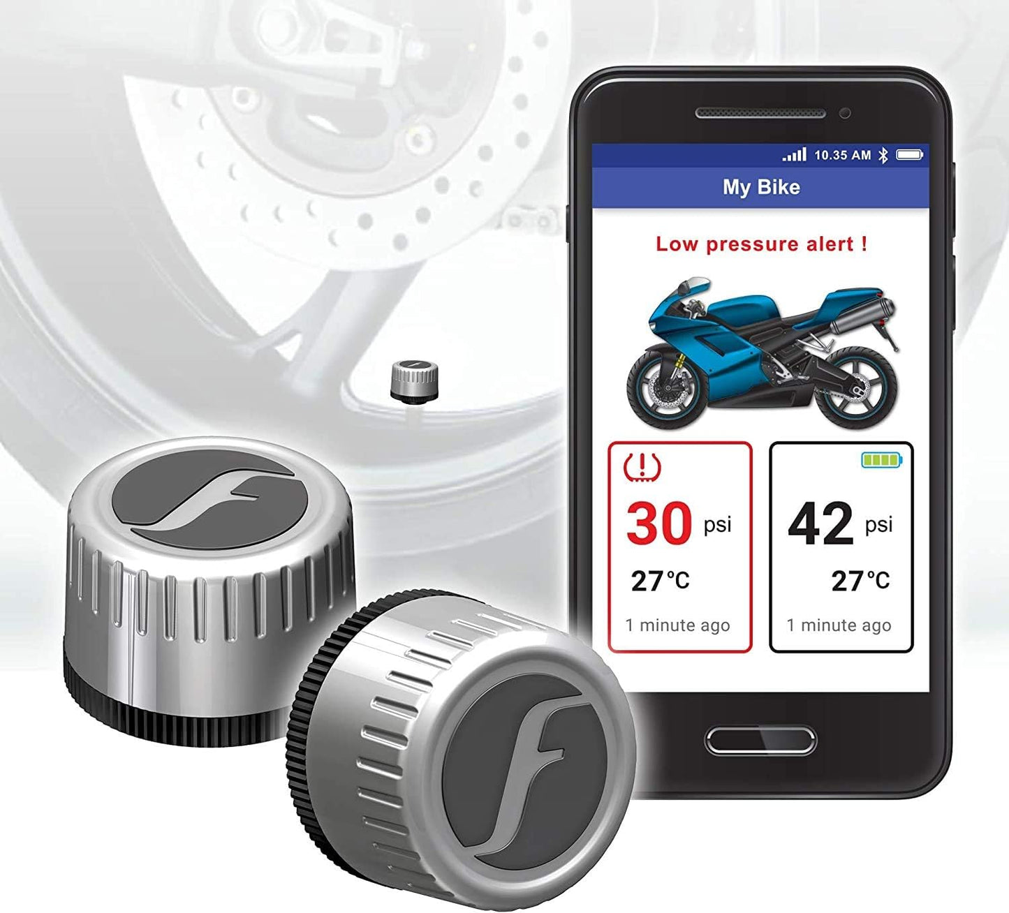 FOBO Bike 2 TPMS - Wireless Tire Pressure Monitoring System