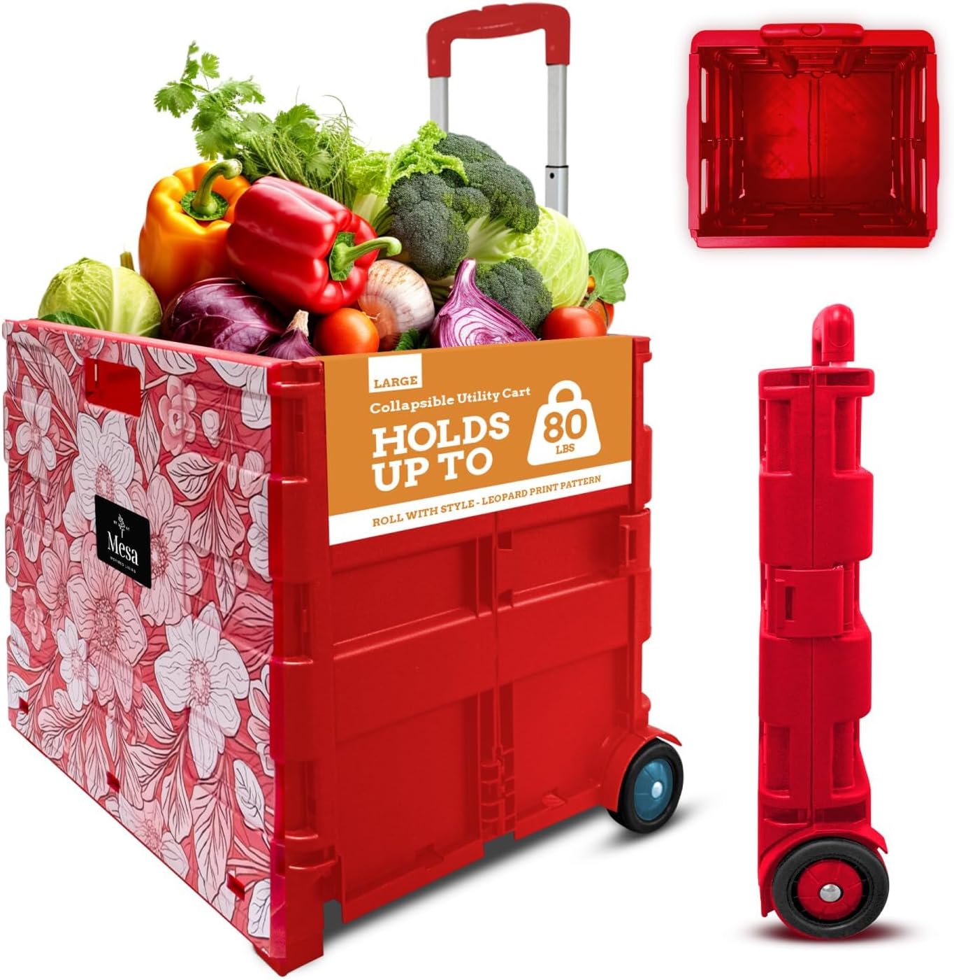 Inspired Living Ultra-Slim Rolling Utility Cart for Home & Garden