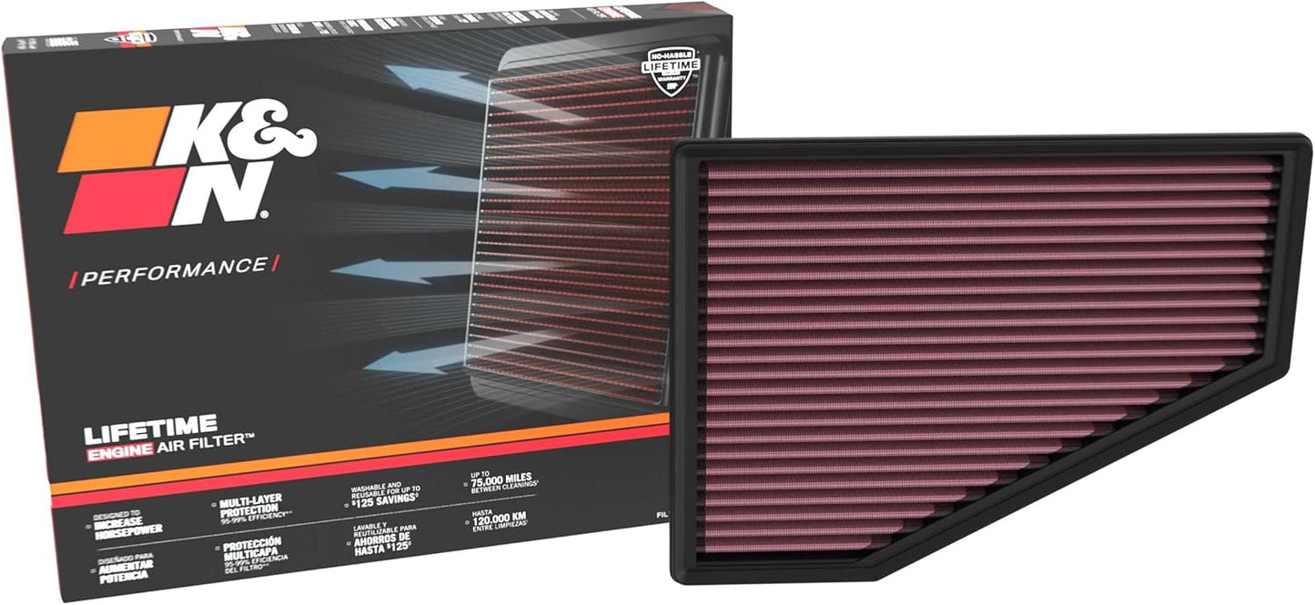 K&N High-Flow Engine Air Filter for 2021-2025 JEEP Models