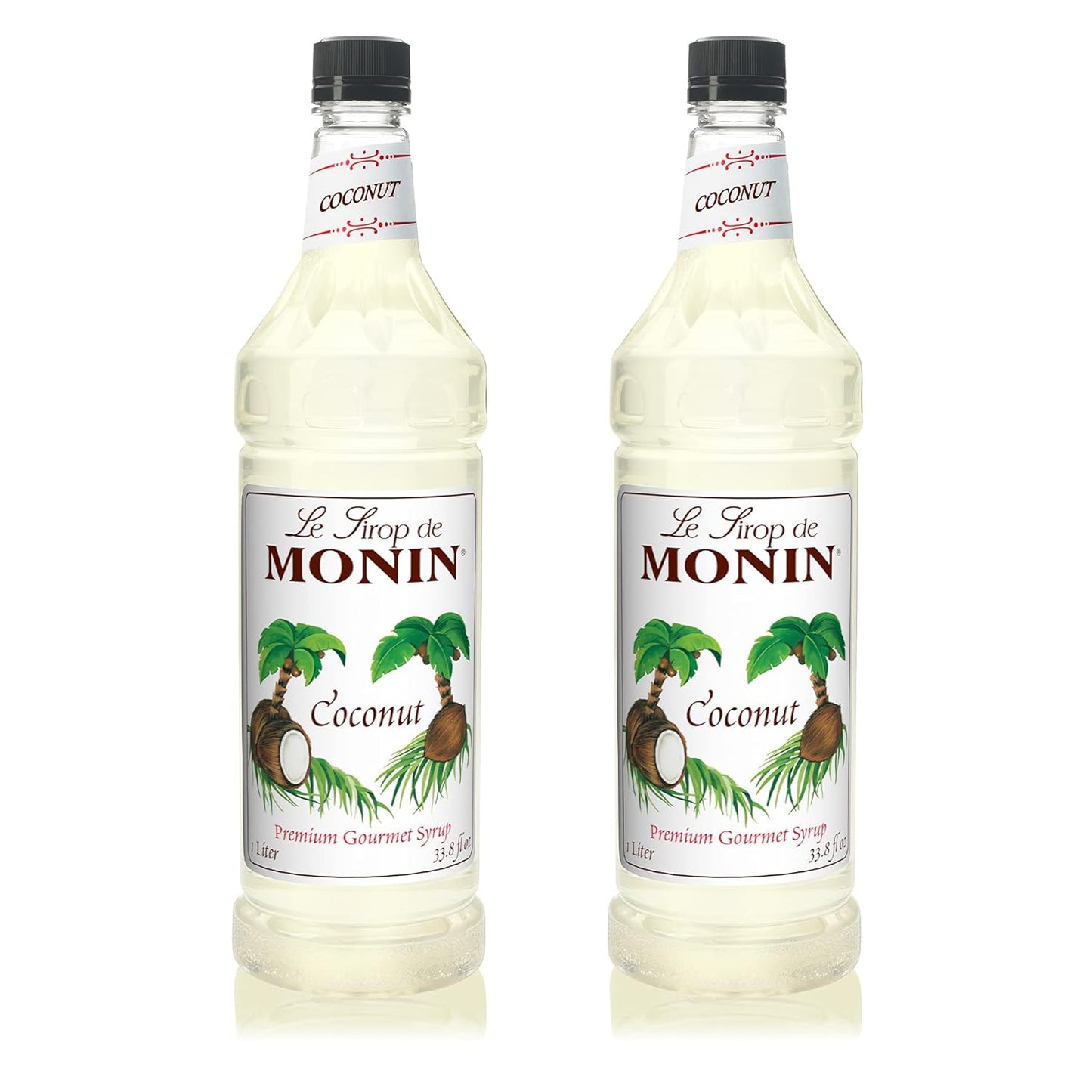 Monin Coconut Syrup for Coffee, Cocktails, and Smoothies - 1L