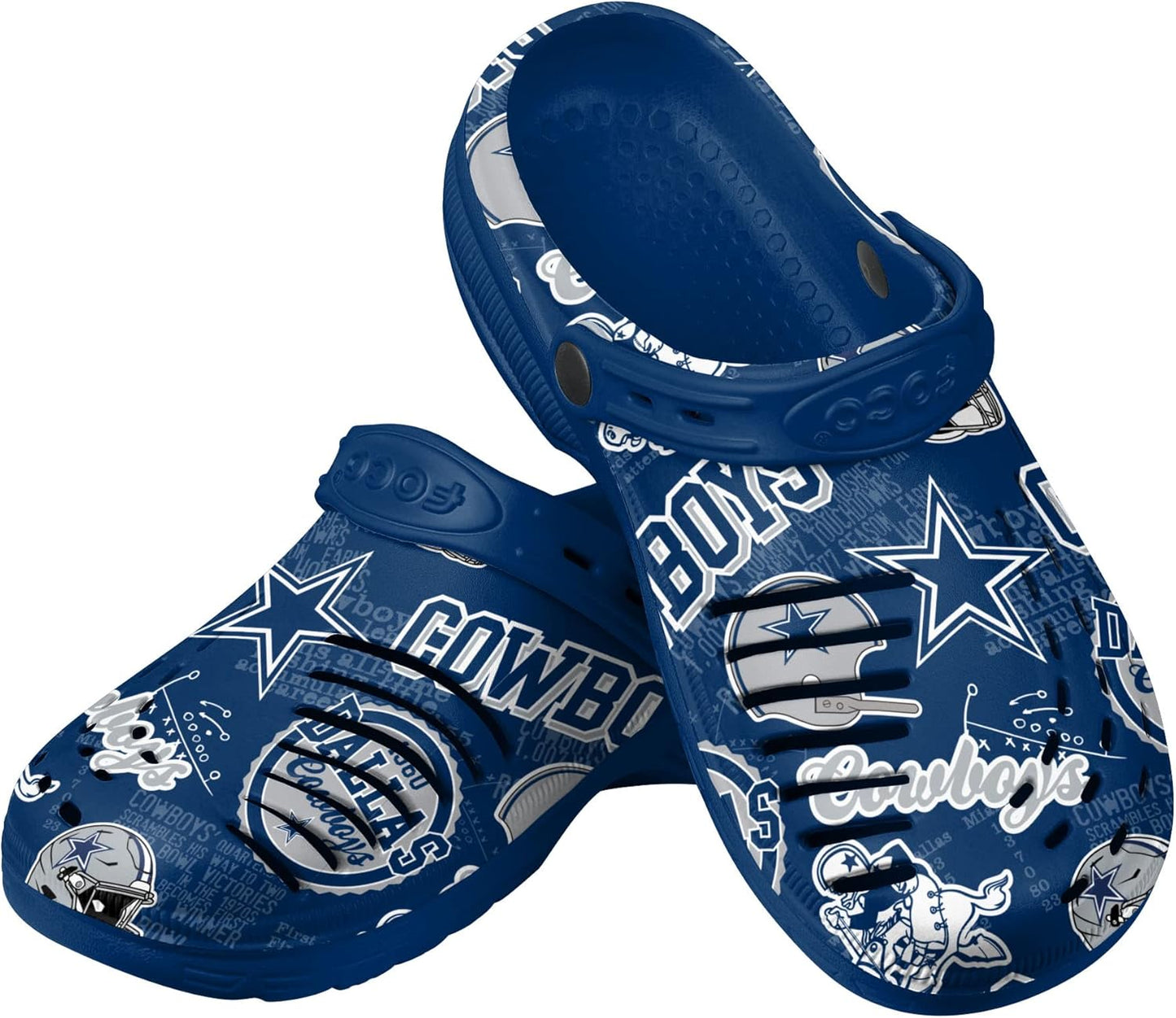 FOCO Men's NFL Team Logo Historic Print Garden Sandals Shoes