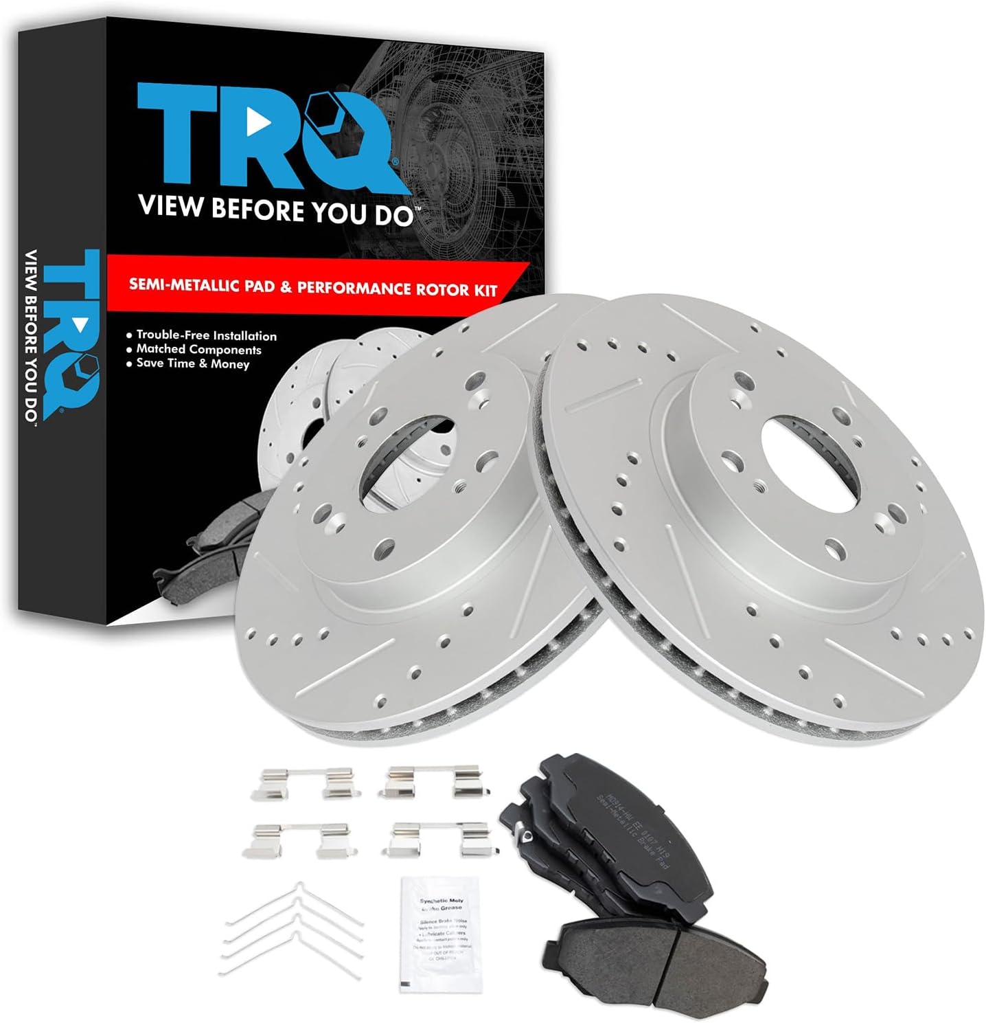 TRQ Front Performance Brake Pad & Rotor Kit for Honda CR-V