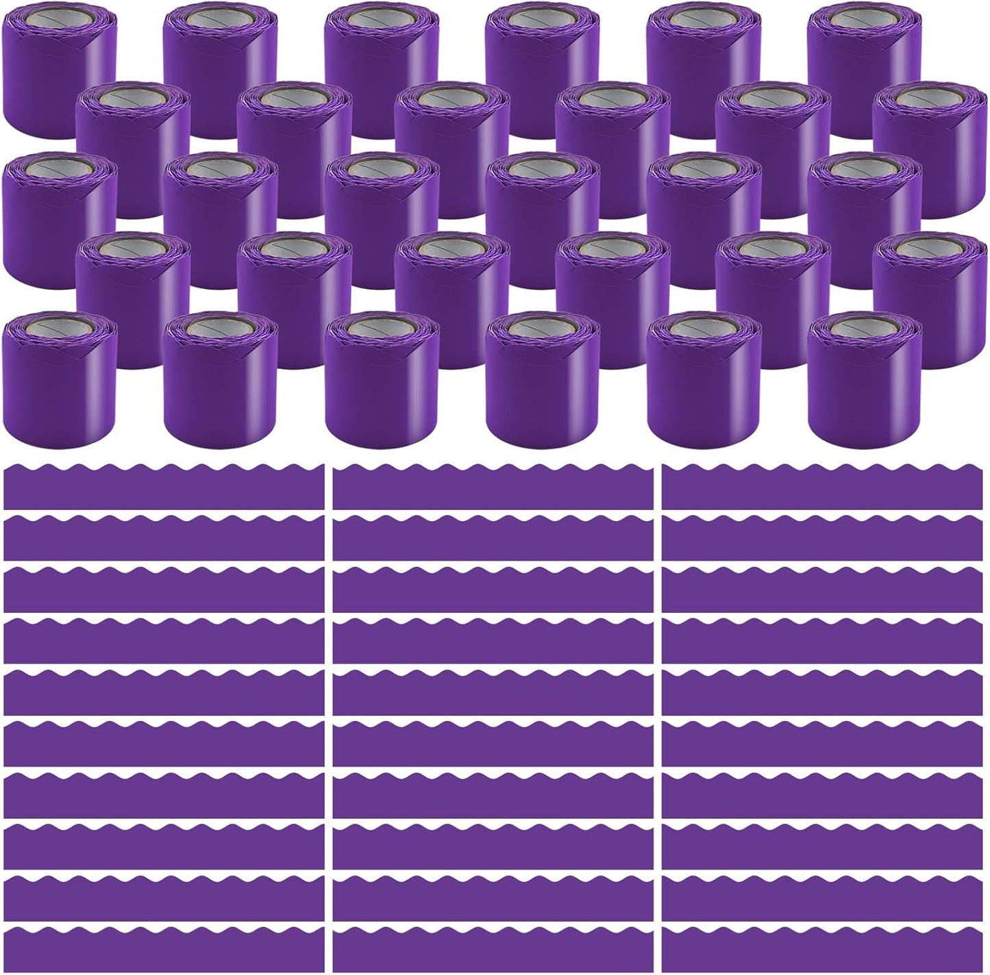 30 Rolls 984 Ft Purple Bulletin Board Borders for Classroom Decor