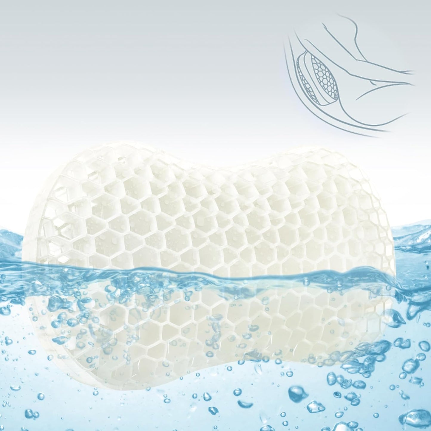 Sunlit Bath Jello Gel Bath Pillow for Ultimate Back Support