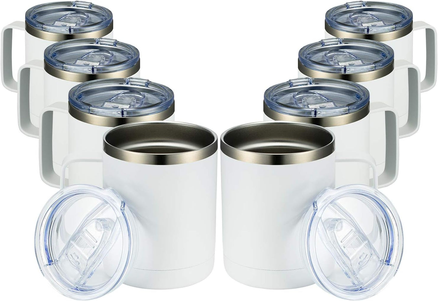 MEWAY 12oz Coffee Mug Set of 8 - Insulated Travel Tumblers