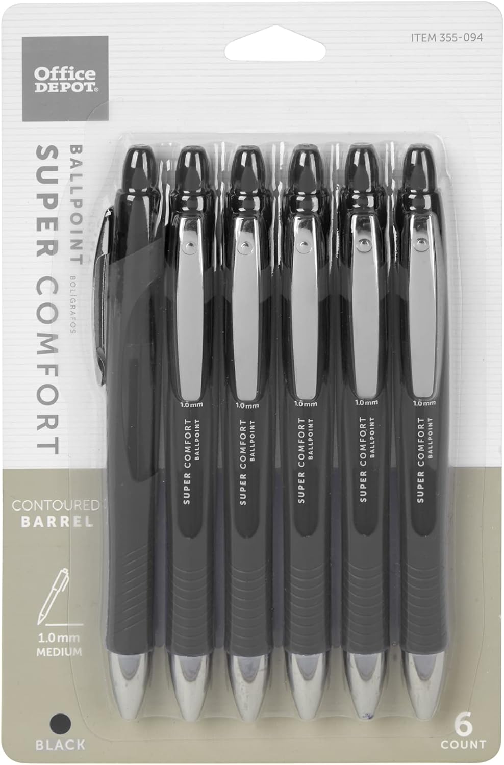 Comfort & Precision: Office Depot Grip Pens 6-Pack