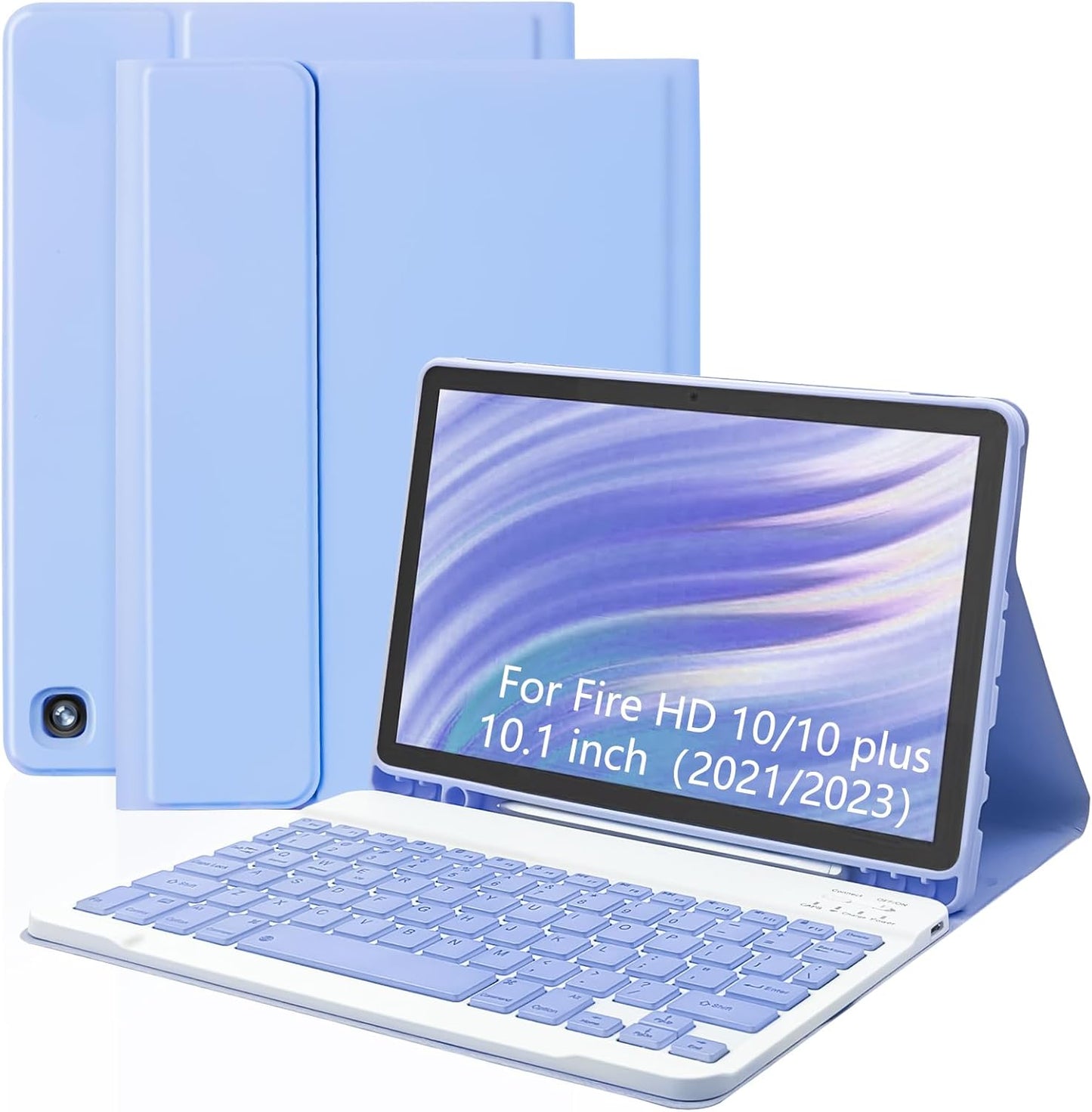 Keyboard Case for Fire HD 10/10 Plus with Detachable Keyboard