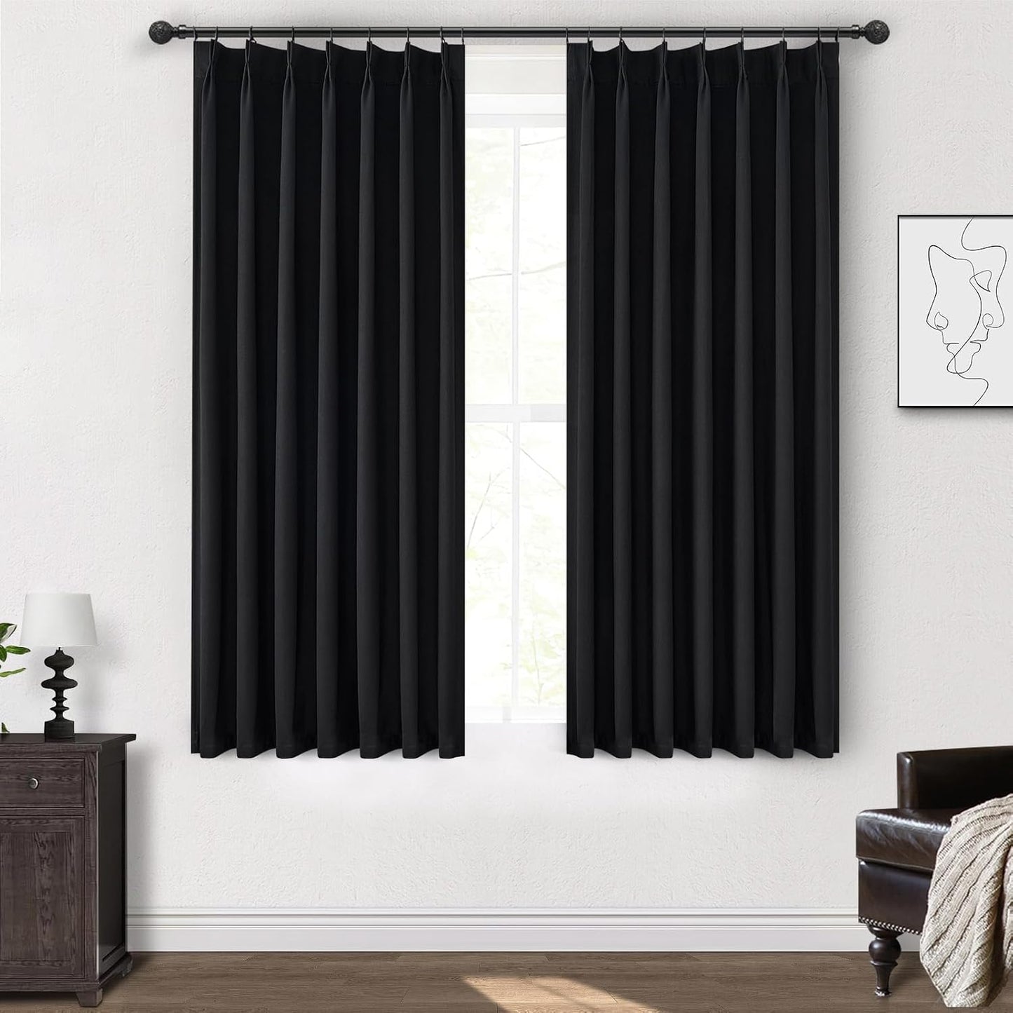 Black Out Kitchen Curtains 45 Inch Length for Complete Darkness