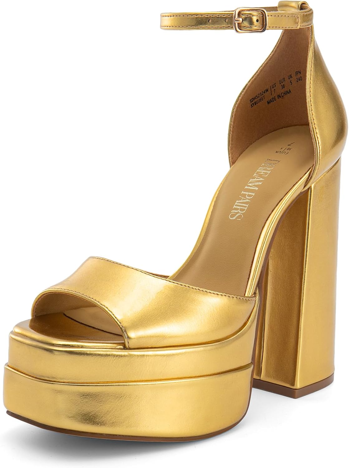 DREAM PAIRS Chunky Block Platform Heels for Women - Stylish Sandals