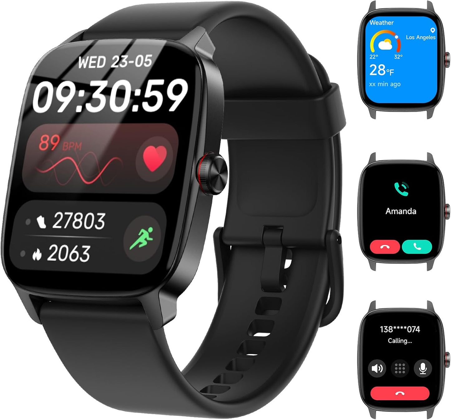 Smart Watch with Bluetooth Call & AI Voice for Fitness Tracking